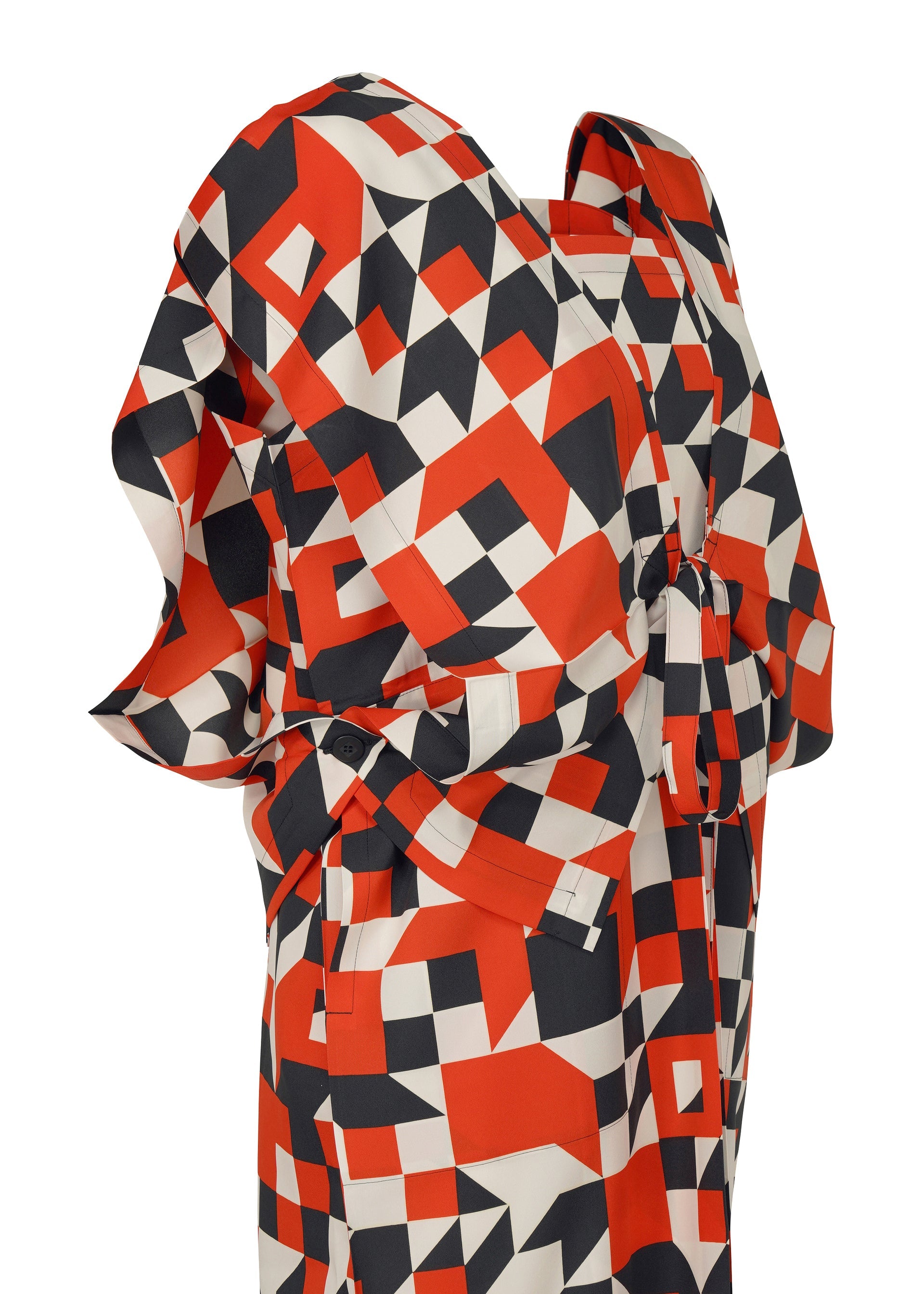 A detail shot of the 132 5. ISSEY MIYAKE BOX COMPOSITION dress.