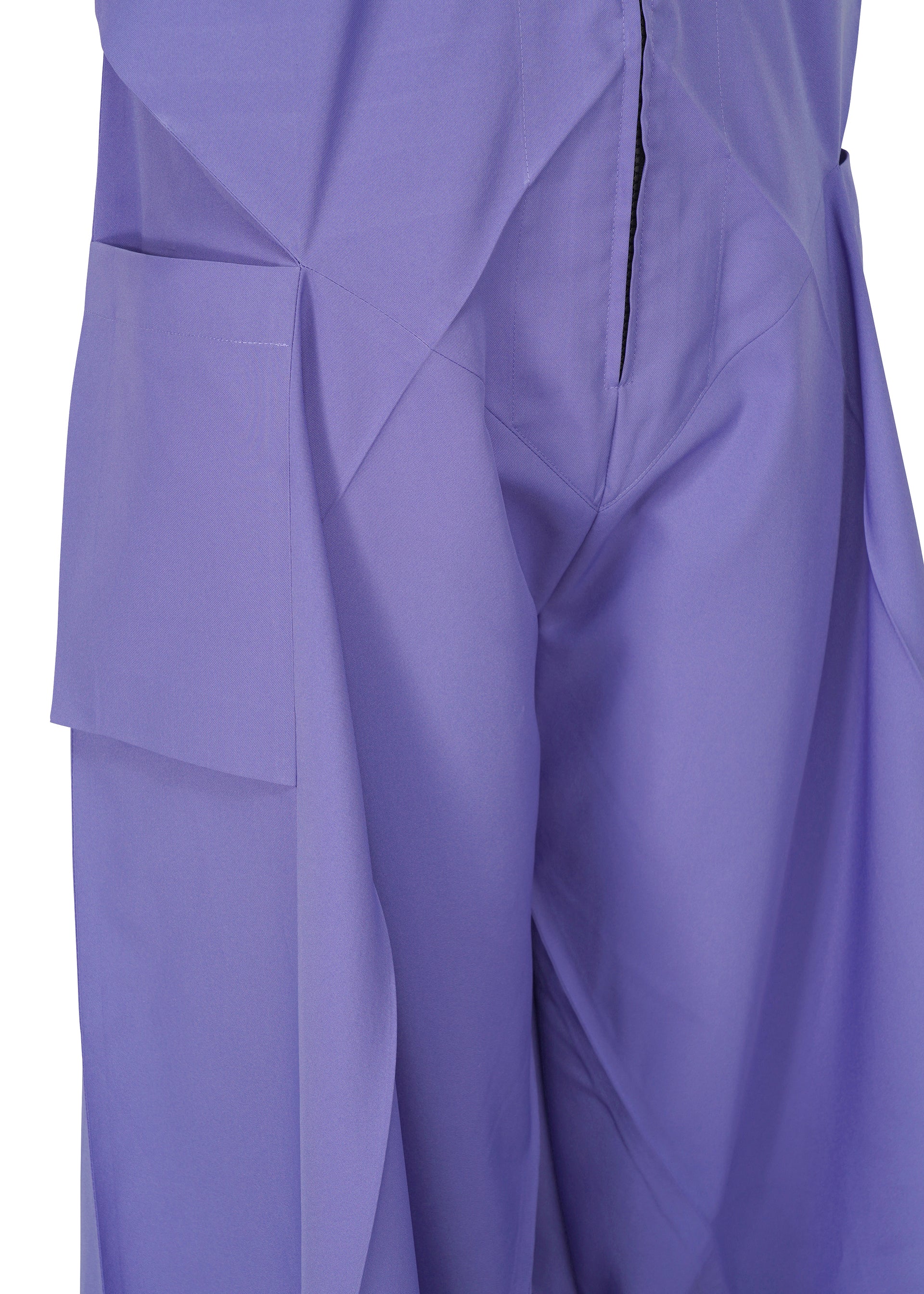 A detail shot of the 132 5. ISSEY MIYAKE UNIFIED HALF CUBES jumpsuit.