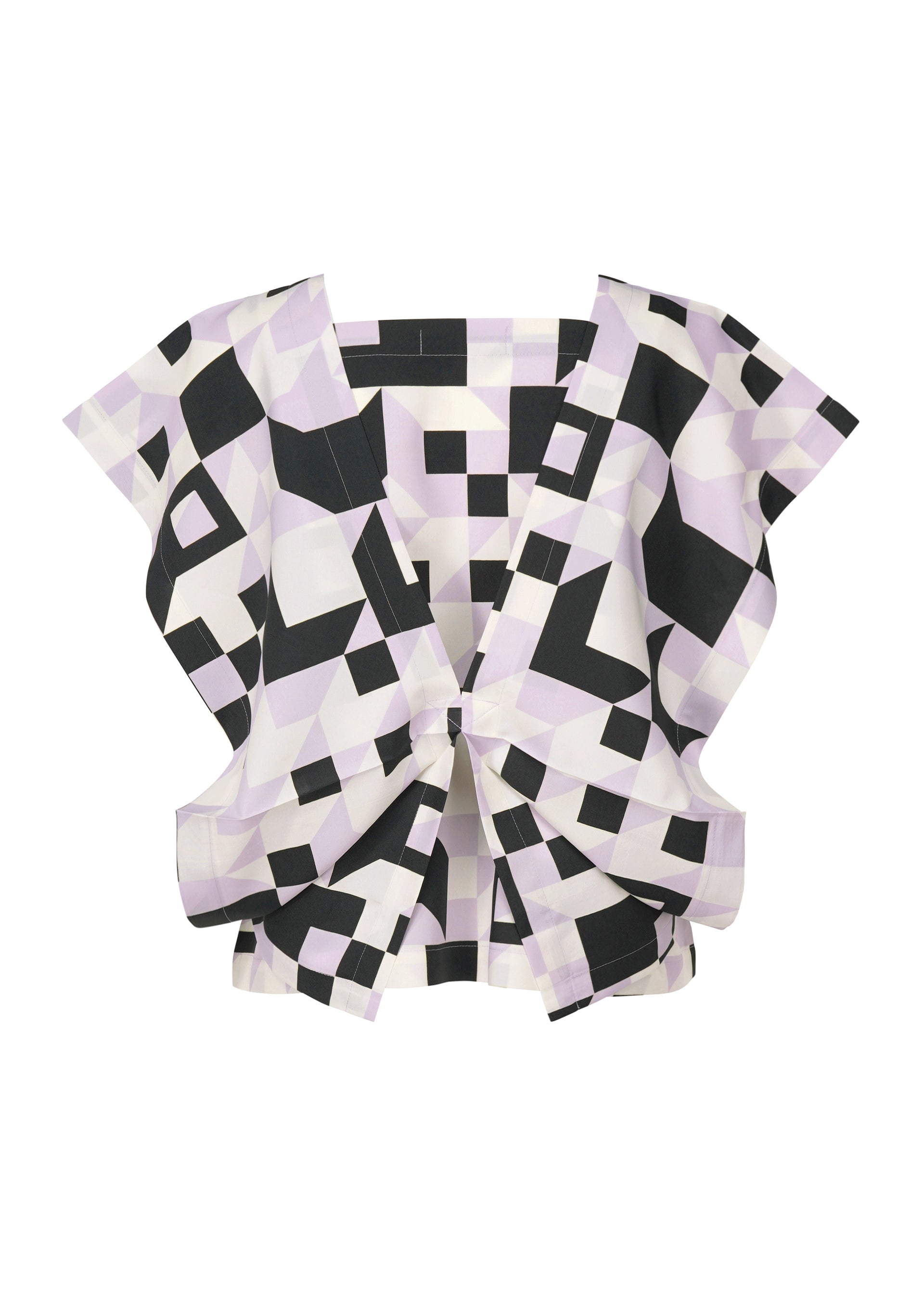 A detail shot of the 132 5. ISSEY MIYAKE BOX COMPOSITION shirt.