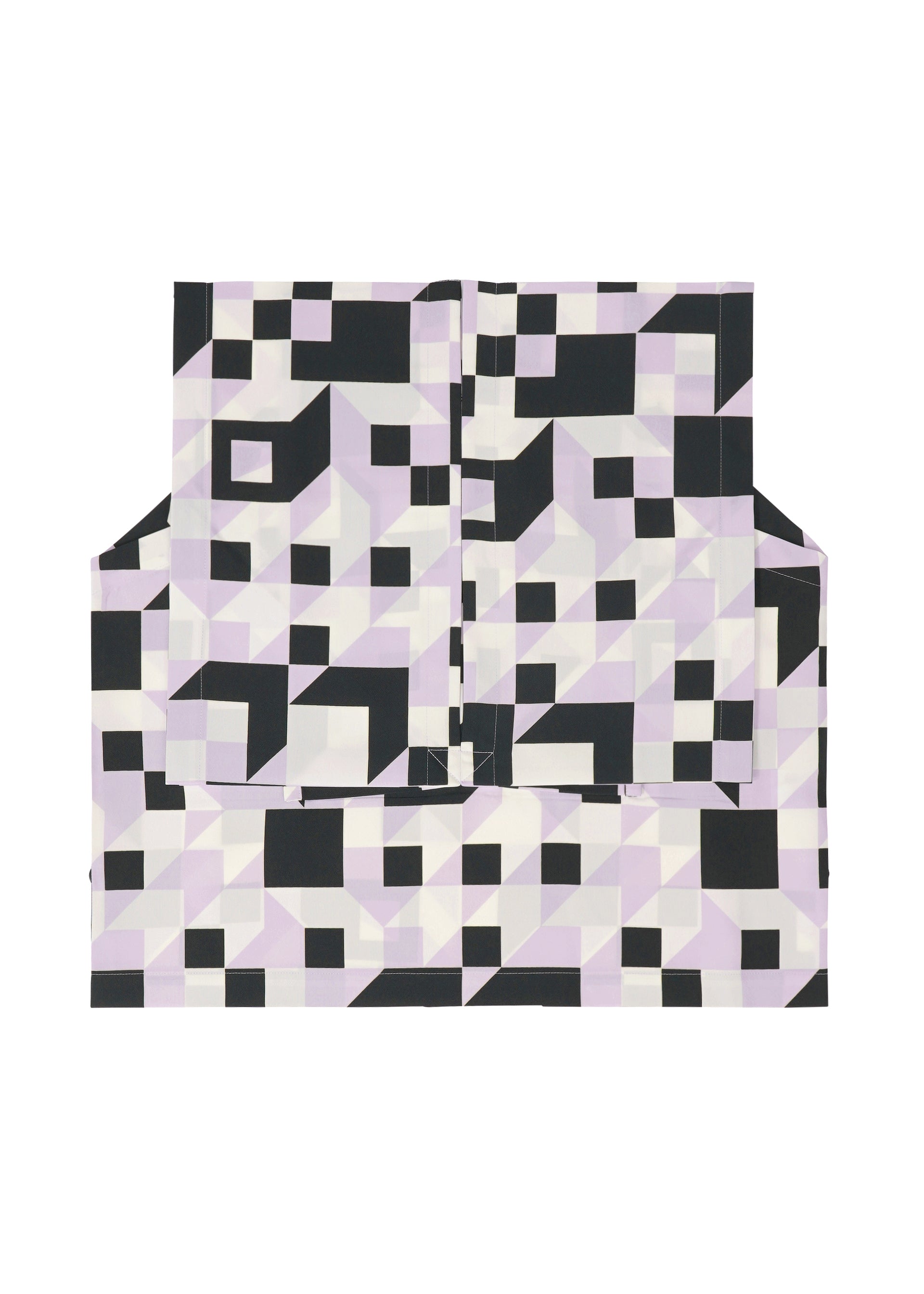 A detail shot of the 132 5. ISSEY MIYAKE BOX COMPOSITION shirt.
