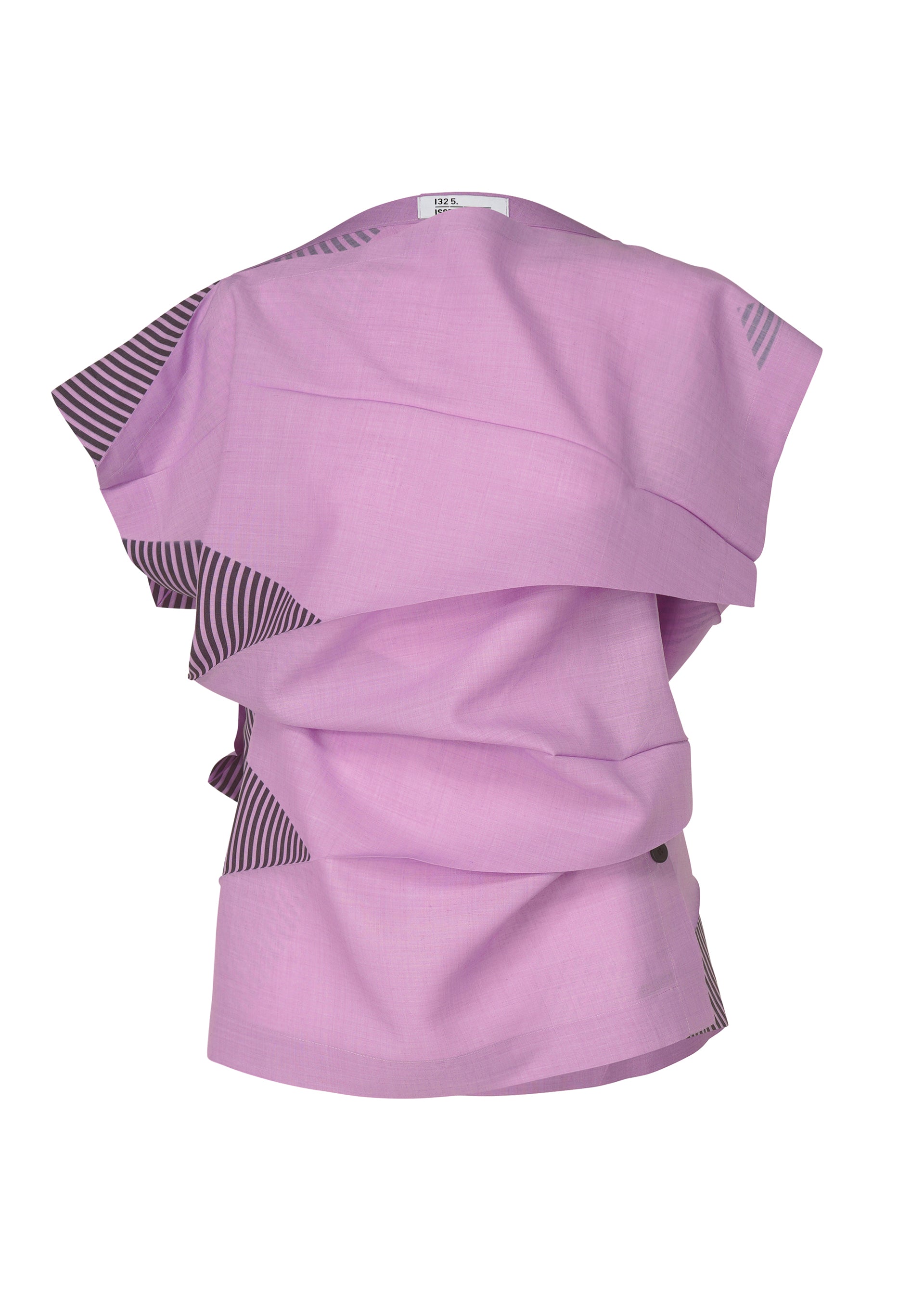 A product shot of the 132 5. ISSEY MIYAKE FOLD RAMIE PRINT shirt in lilac (82).