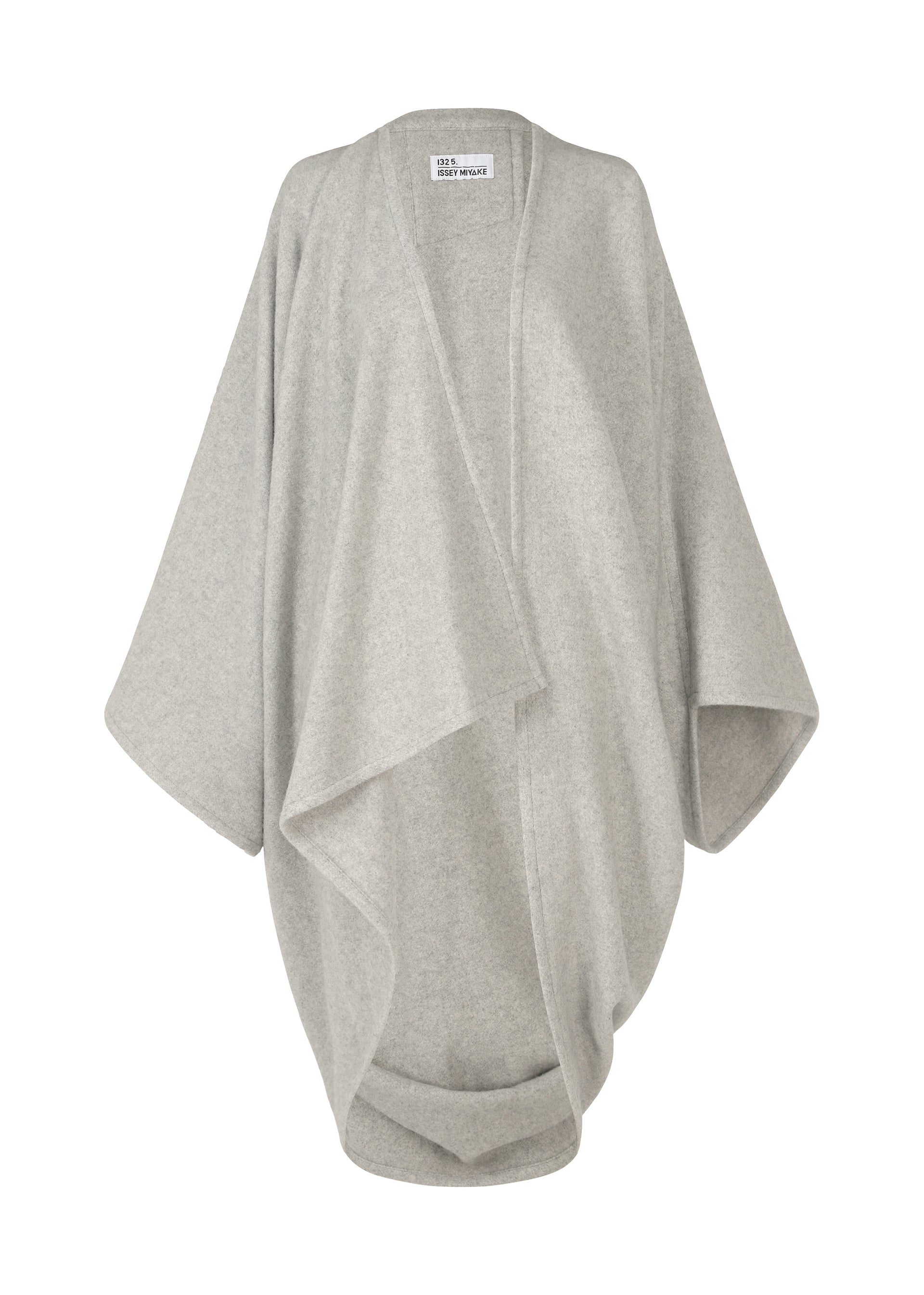A product shot of the 132 5. ISSEY MIYAKE DRAPE COAT coat in light grey (11).