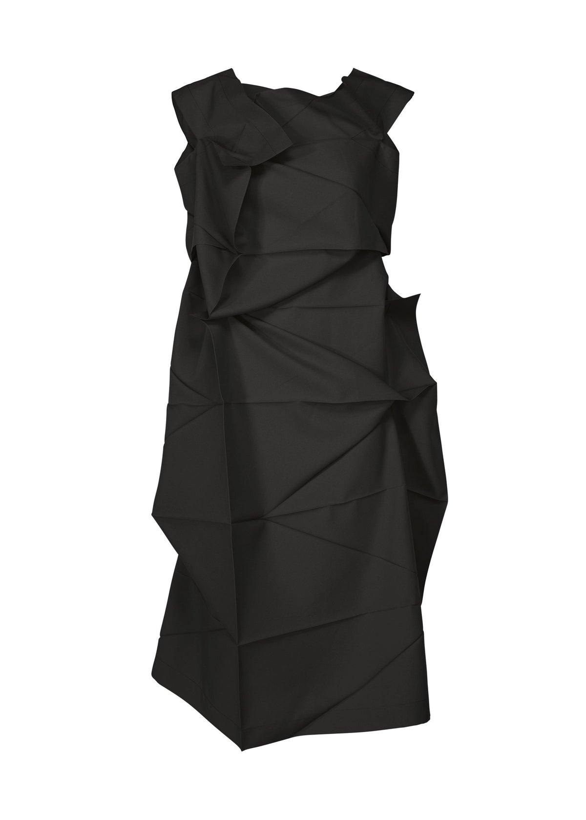 A product shot of the 132 5. ISSEY MIYAKE NO.2 dress in black.