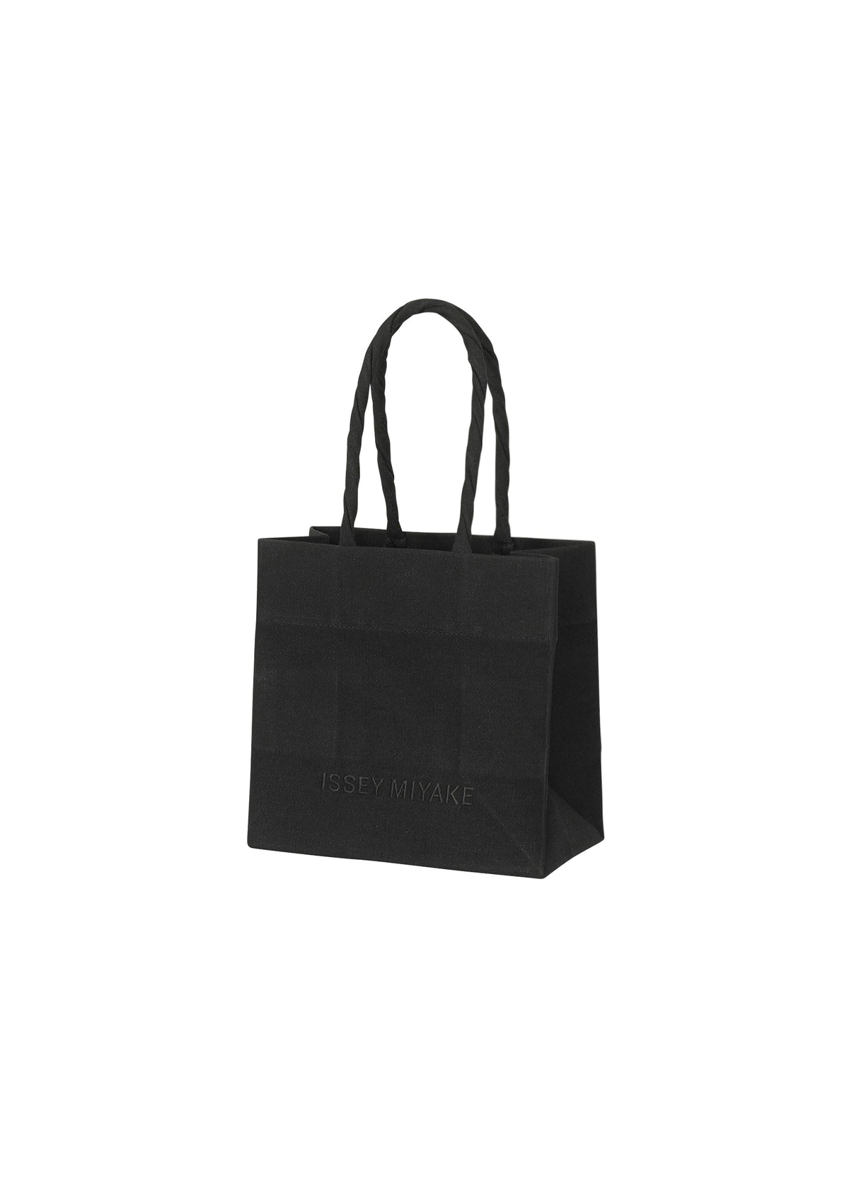 A product shot of the ISSEY MIYAKE PAPER BAG bag in black (15).