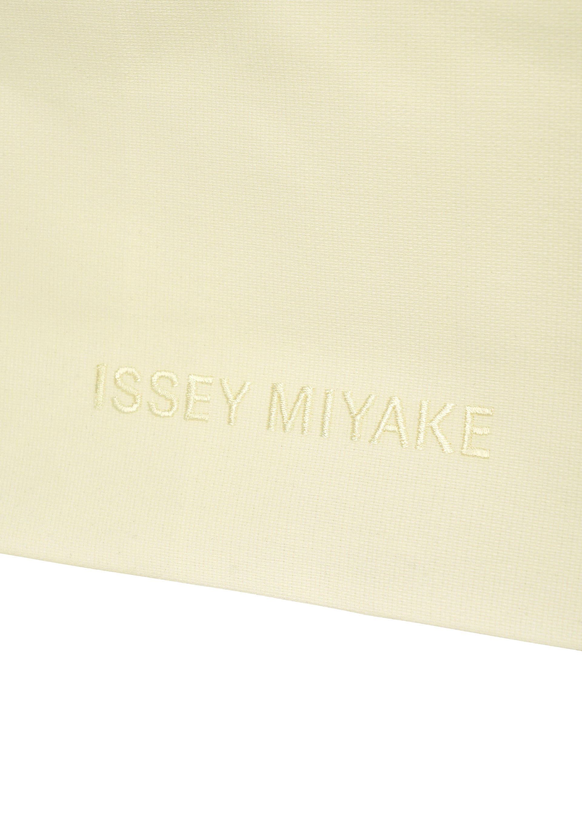 A detail shot of the ISSEY MIYAKE PAPER BAG bag.