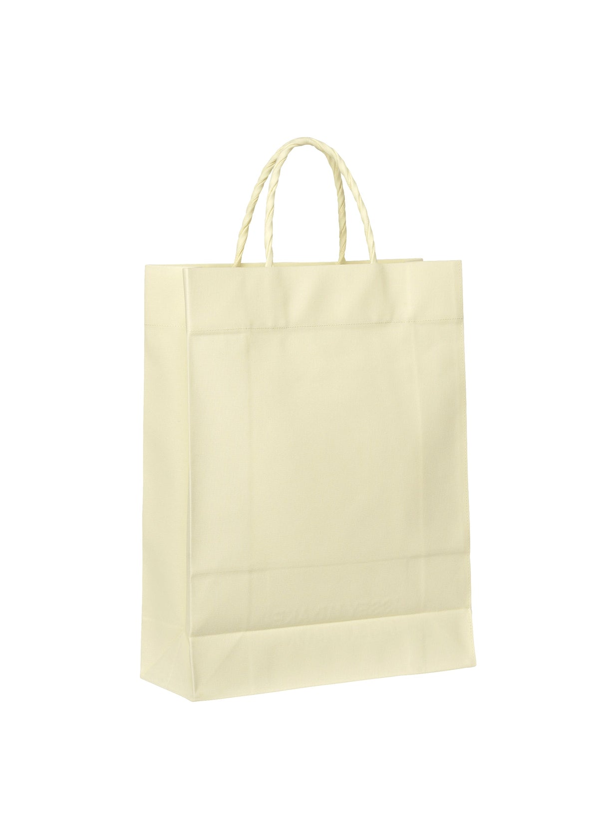 A detail shot of the ISSEY MIYAKE PAPER BAG bag.