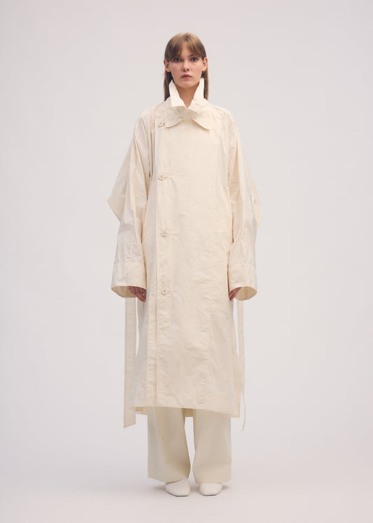 CRUMPLED U Coat Light Green Ash