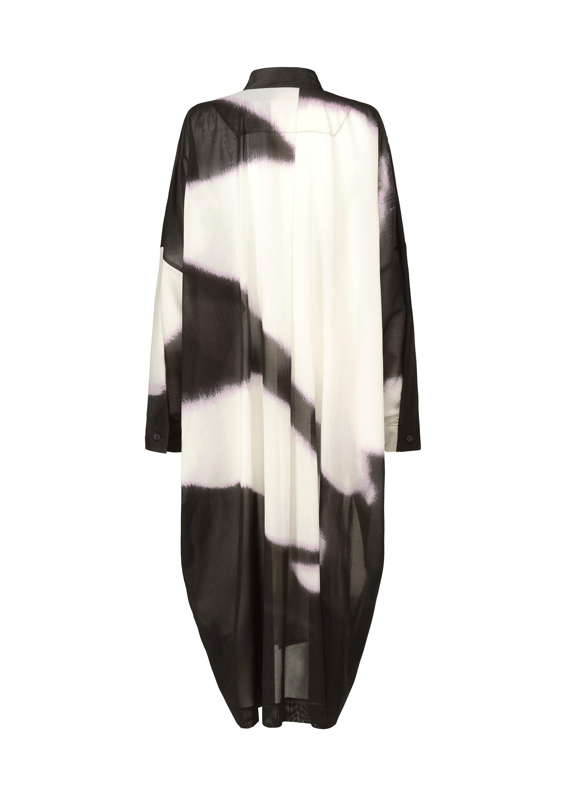 A detail shot of the ISSEY MIYAKE SHADOW STUDY coat.