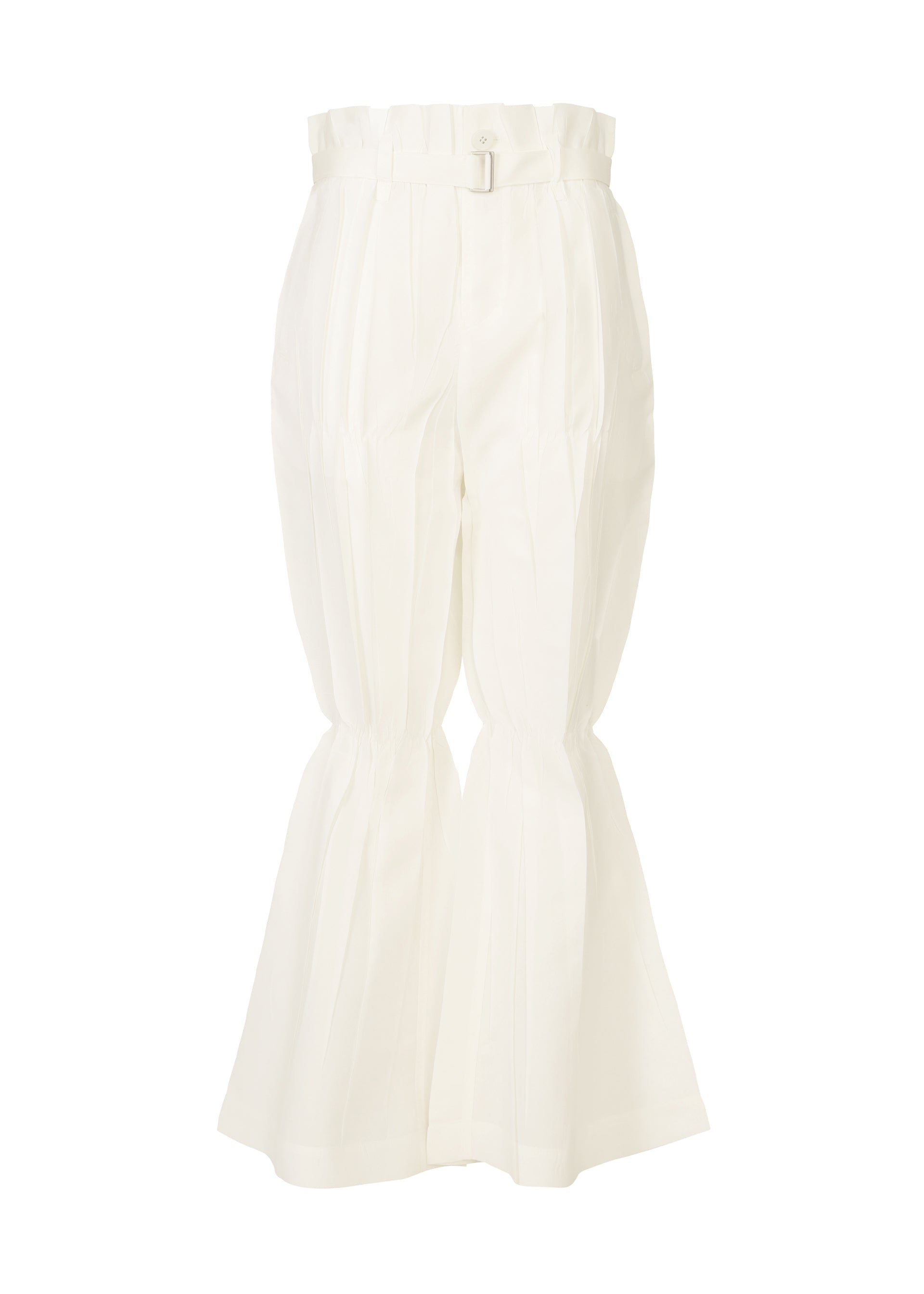 CRIMPED AND PRESSED Trousers Washi White