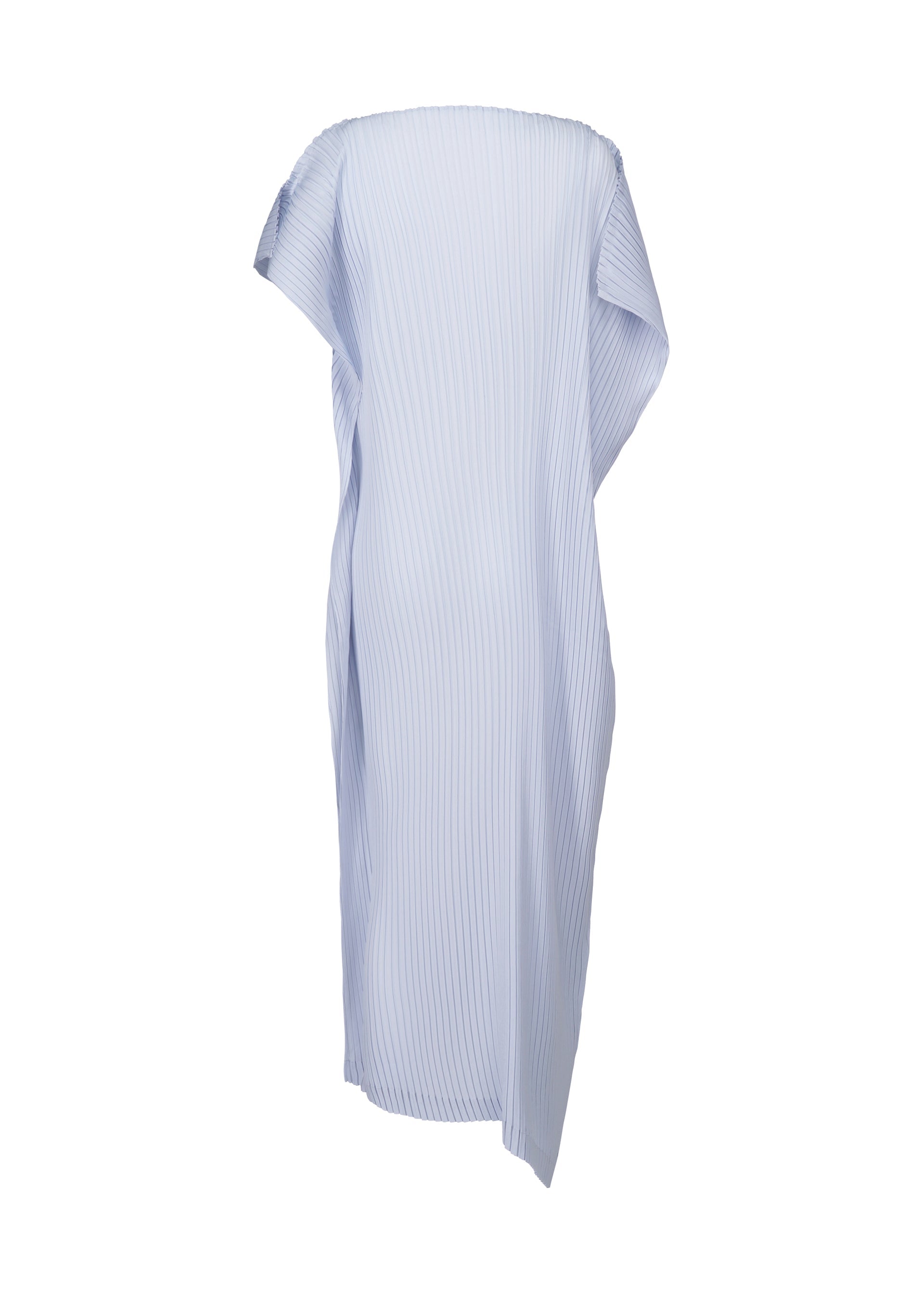 A detail shot of the ISSEY MIYAKE SHADOW STUDY PLEATS SOLID dress.