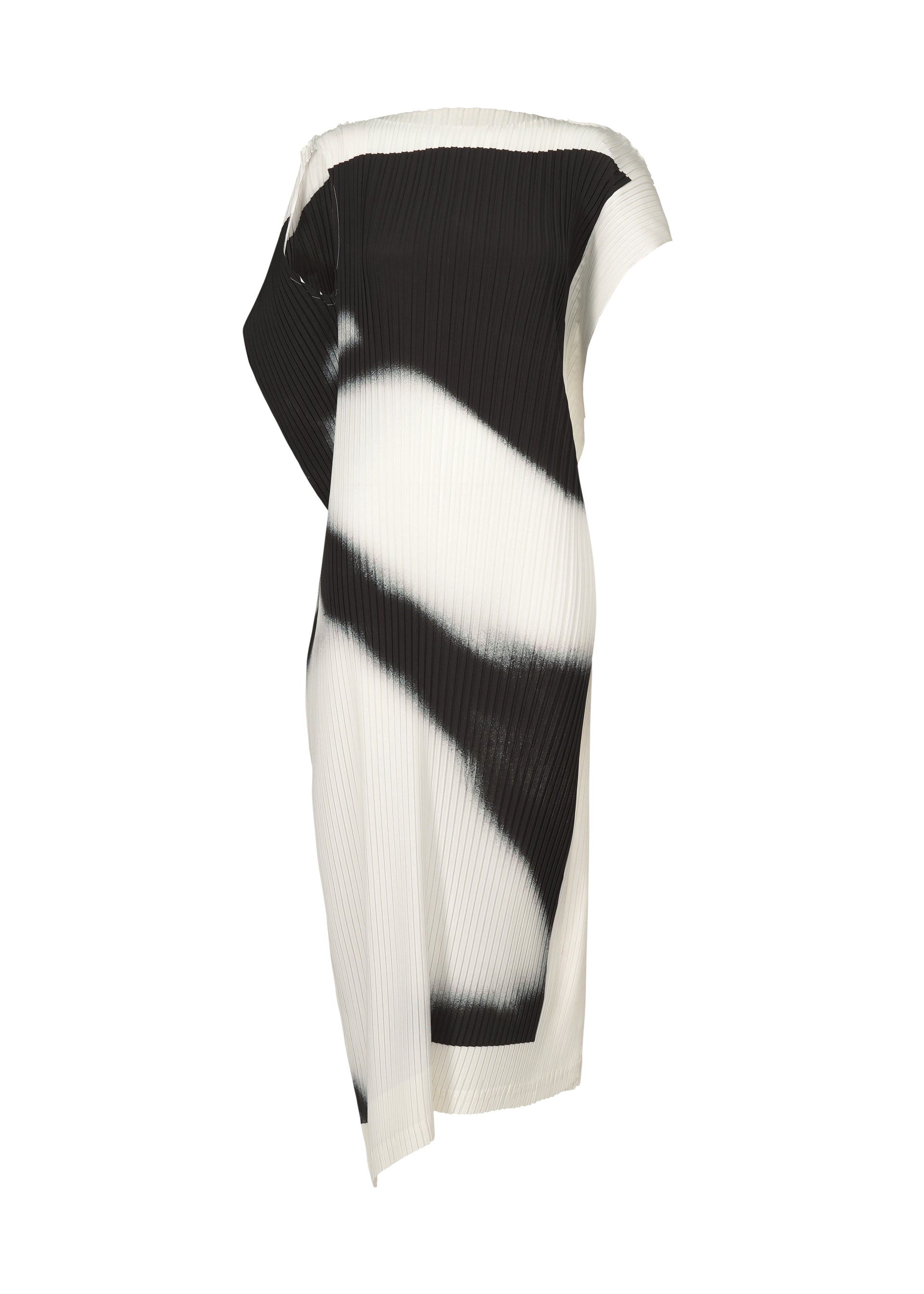 A product shot of the ISSEY MIYAKE SHADOW STUDY PLEATS dress in .
