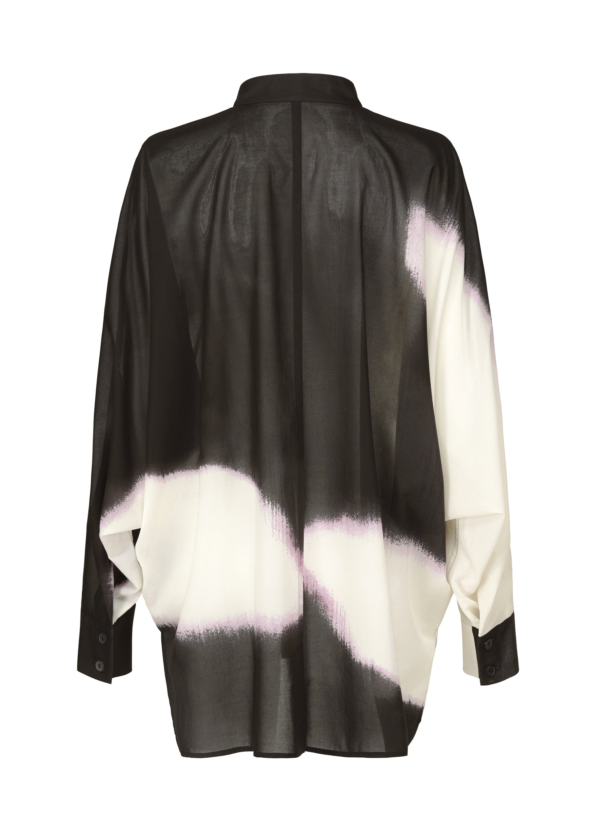 A detail shot of the ISSEY MIYAKE SHADOW STUDY shirt.