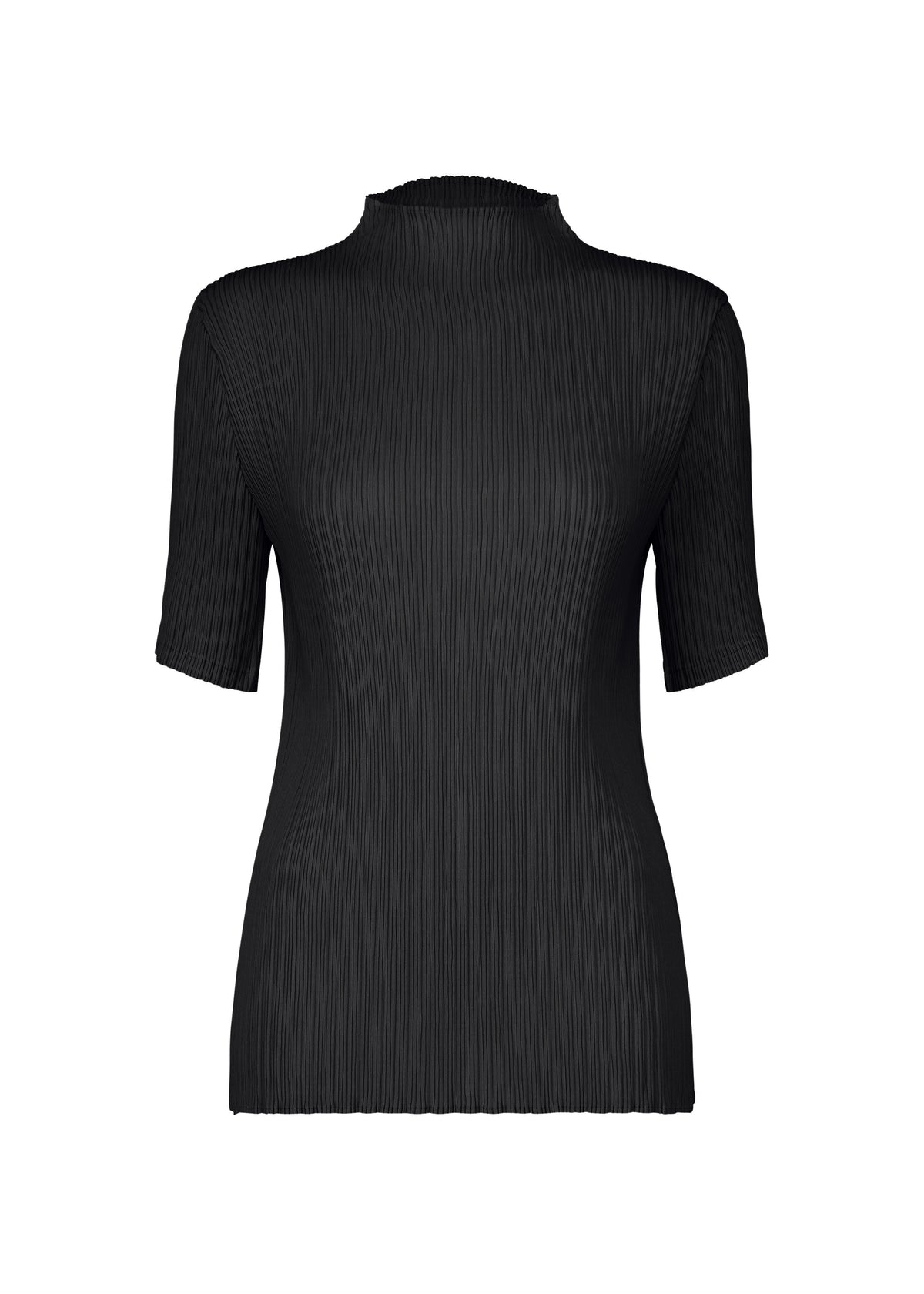 HATCHING PLEATS Shirt Black