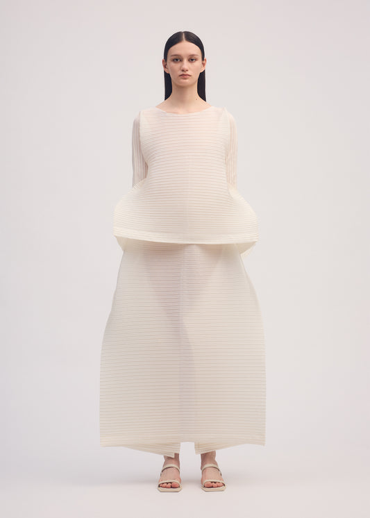 PANELED PLEATS Top Asa White