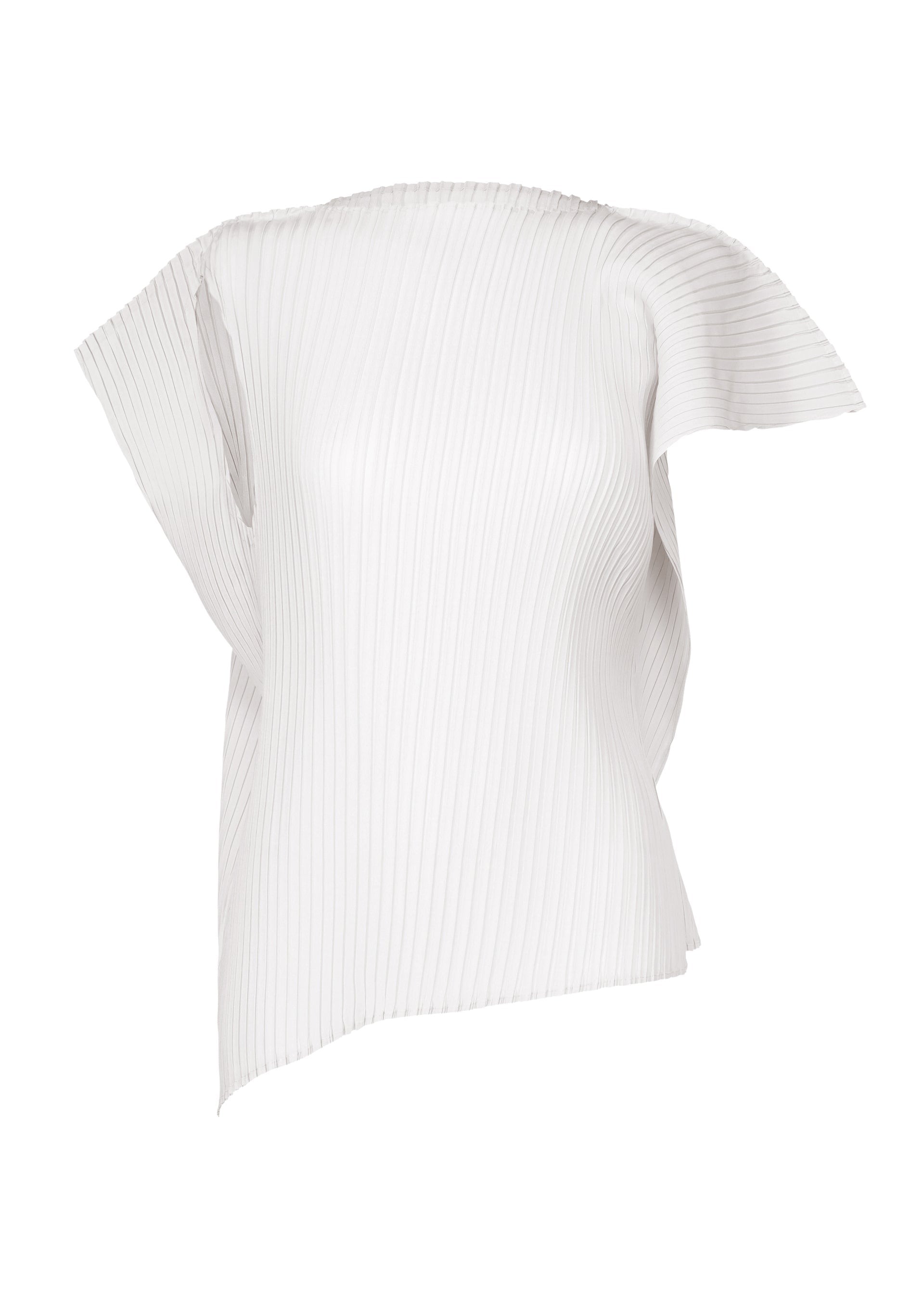 A product shot of the ISSEY MIYAKE SHADOW STUDY PLEATS SOLID shirt in washi white (05).