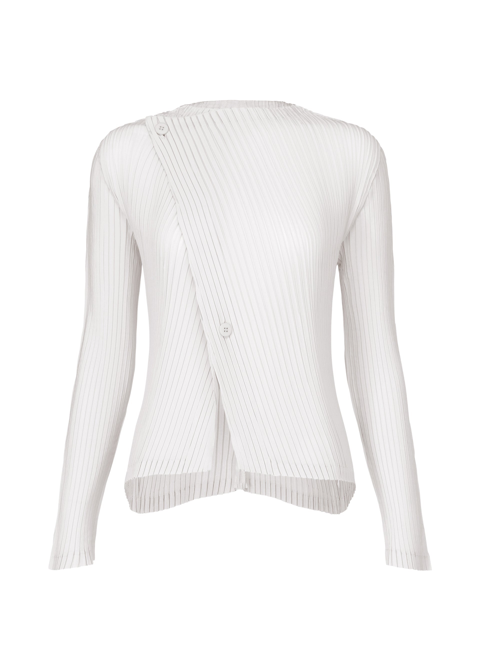 A product shot of the ISSEY MIYAKE SHADOW STUDY PLEATS SOLID cardigan in .