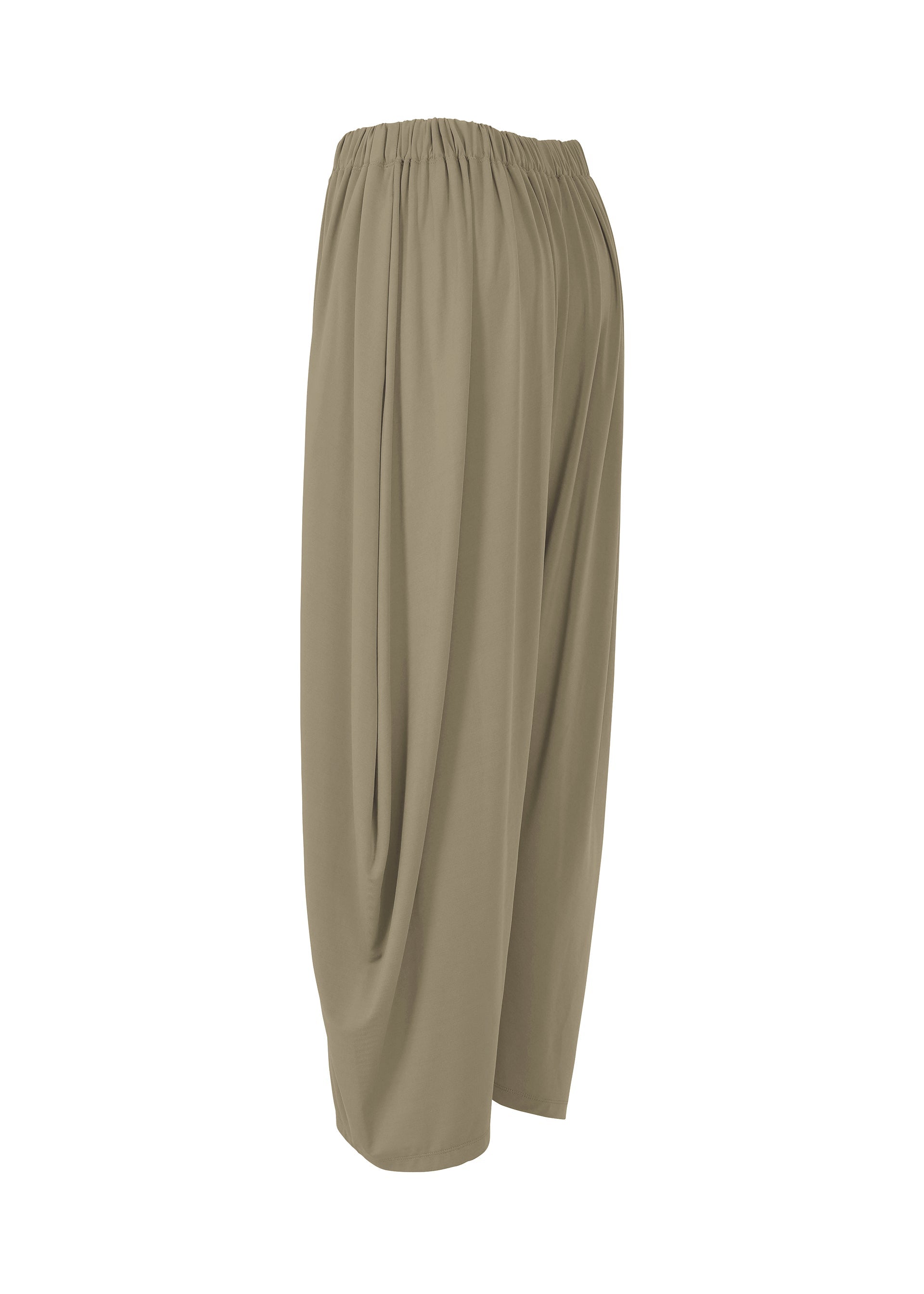 A detail shot of the ISSEY MIYAKE DRAPE JERSEY 56 trousers.