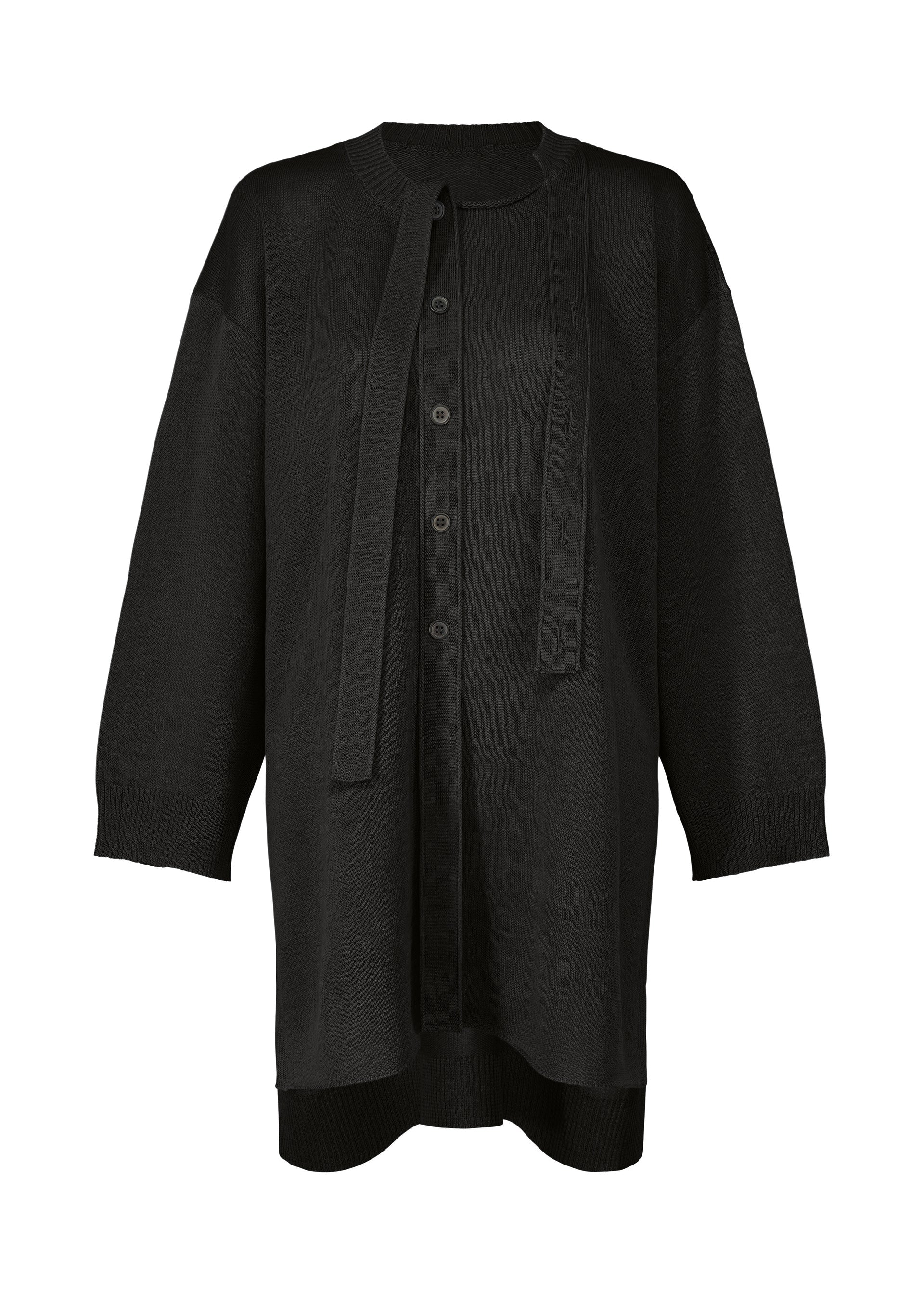 A product shot of the ISSEY MIYAKE BUTTONED DRAPE KNIT top in .