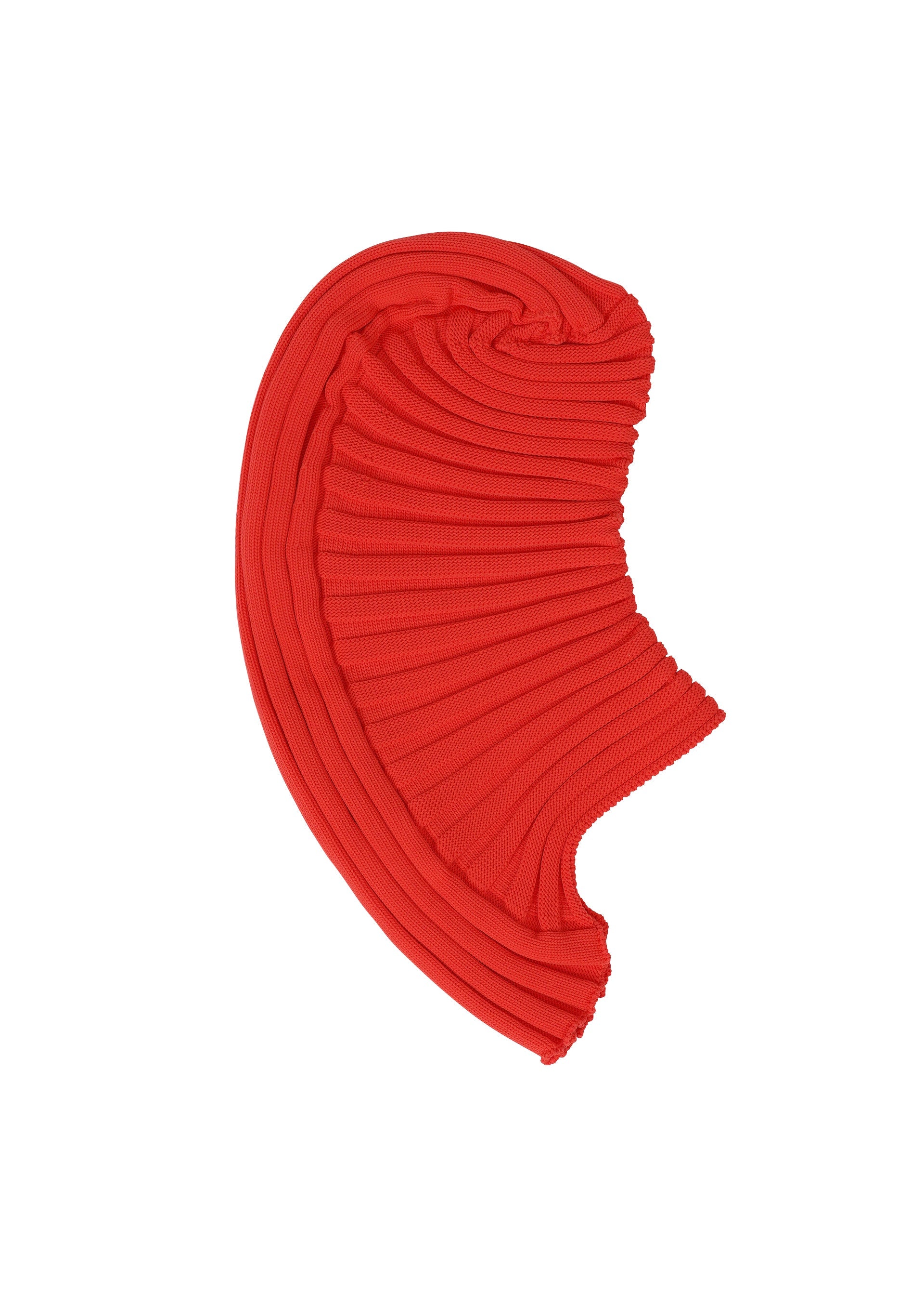 A detail shot of the ISSEY MIYAKE KNIT (AS IT IS) ACC hat.