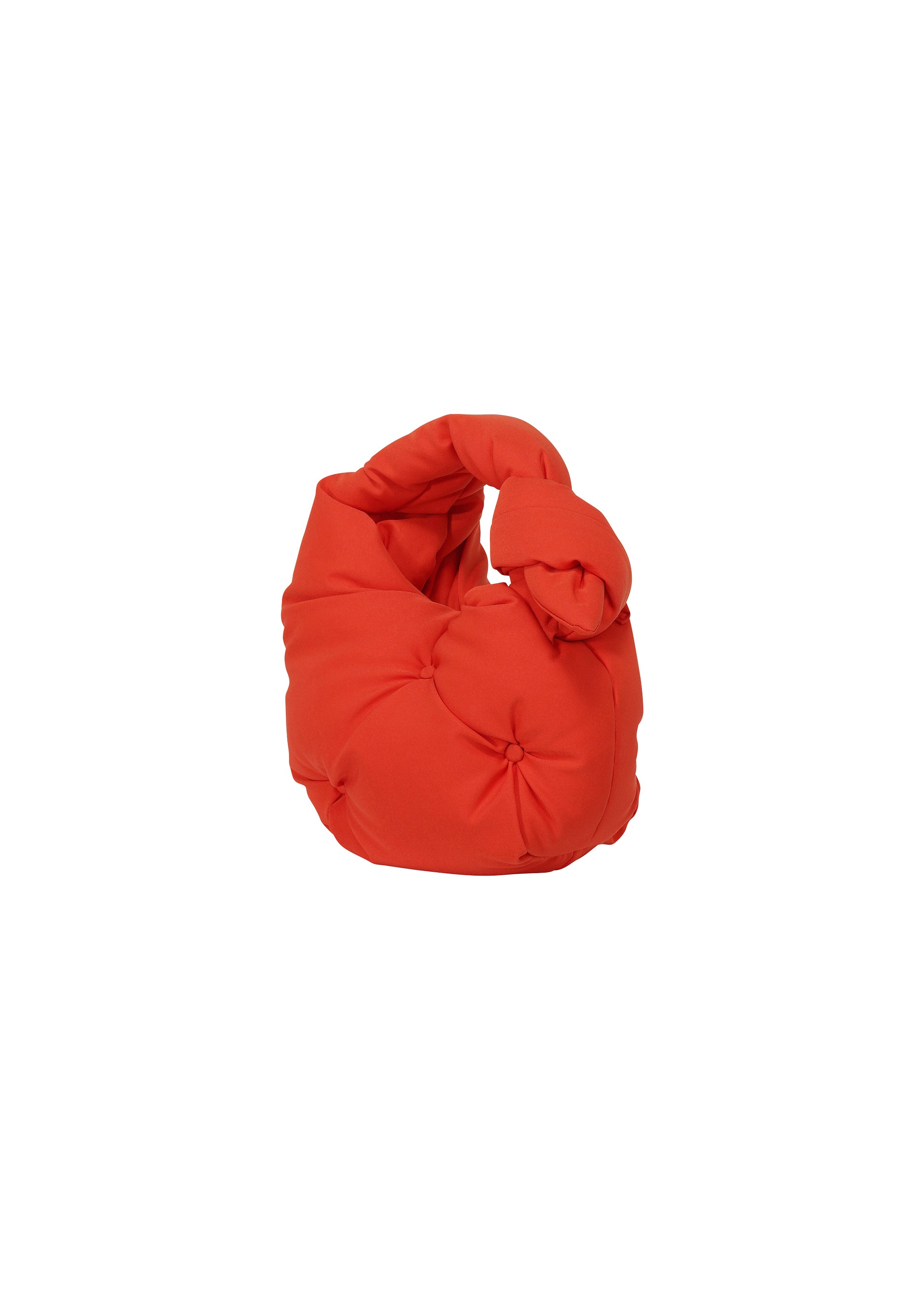 A detail shot of the ISSEY MIYAKE PUMPED BAG bag.