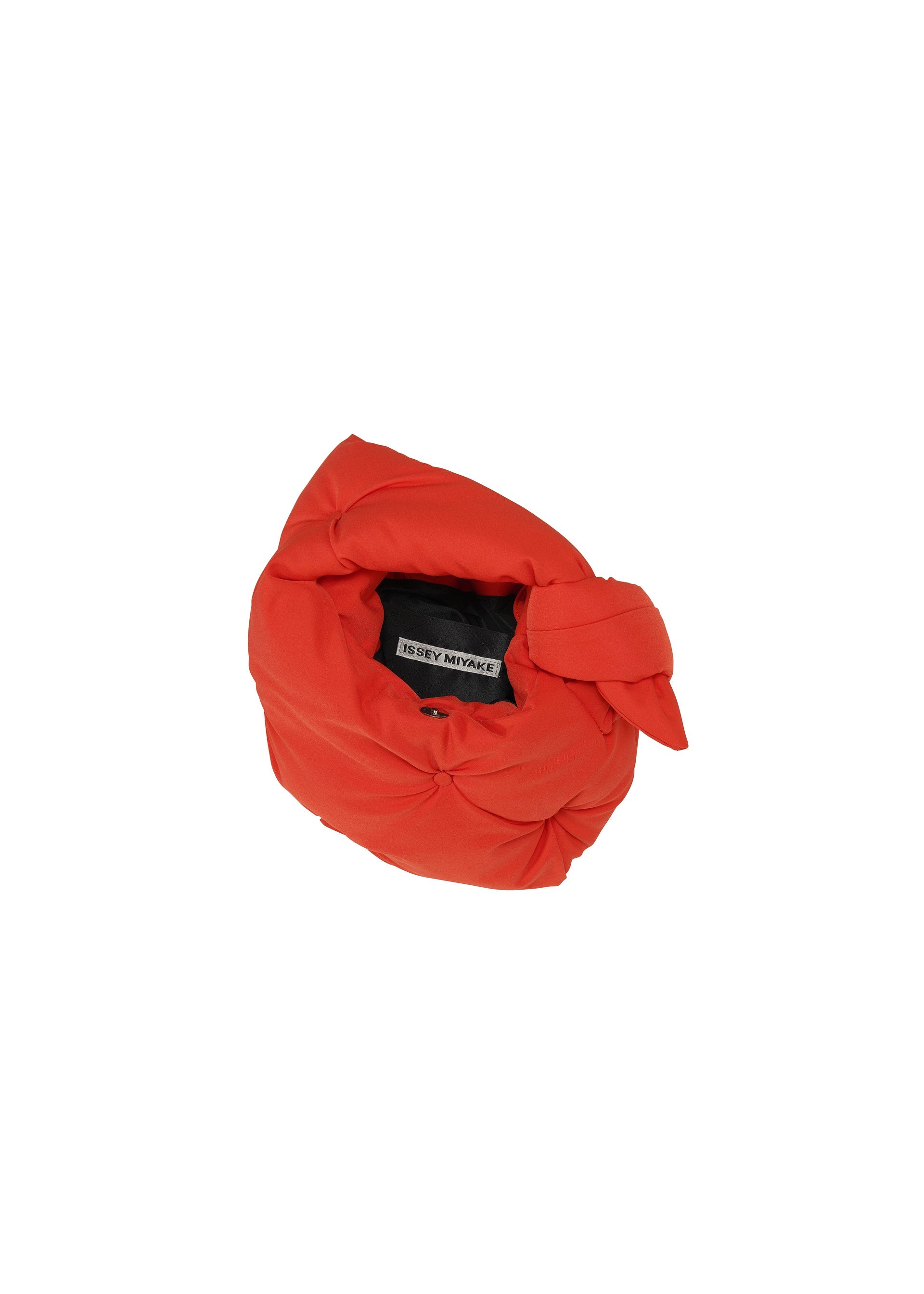 A detail shot of the ISSEY MIYAKE PUMPED BAG bag.