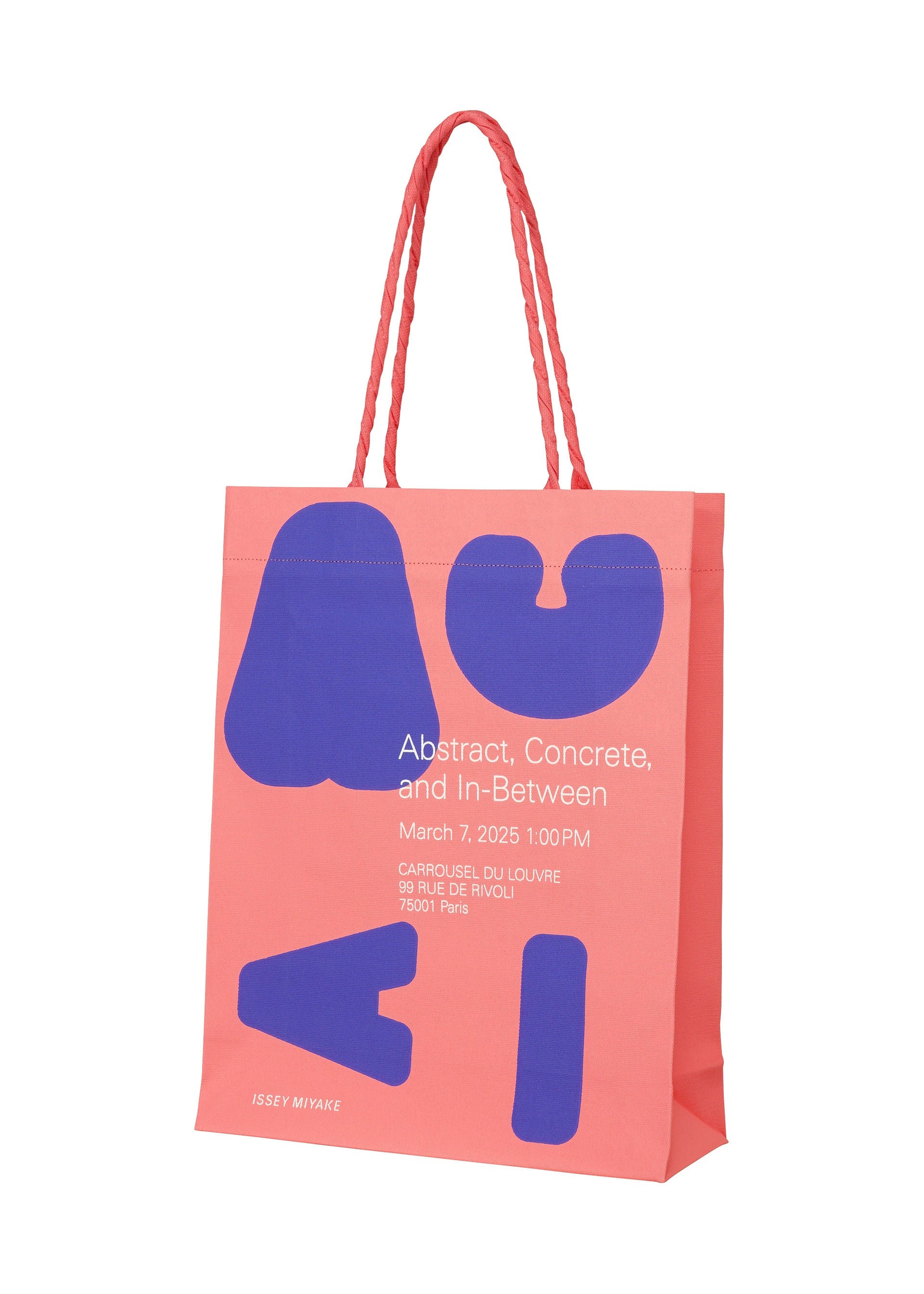 A product shot of the ISSEY MIYAKE THIS IS A PAPER BAG (POSTER) bag in pink-hued (26).