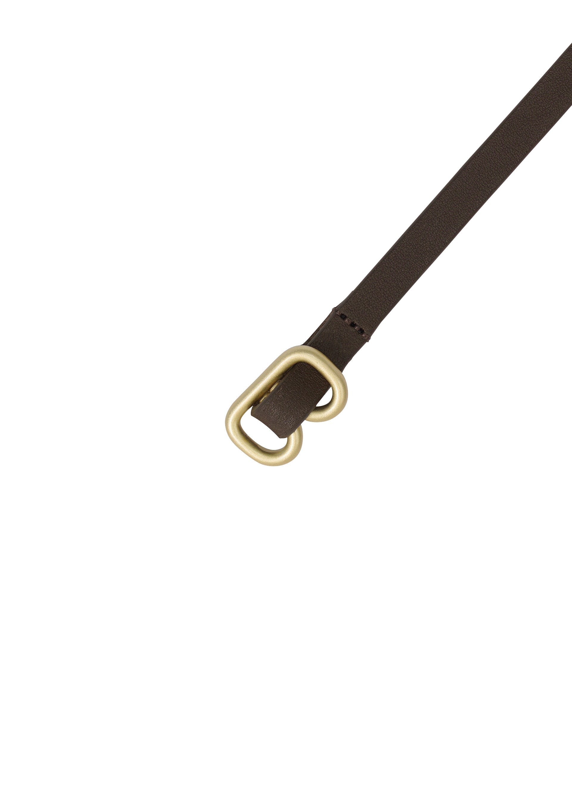 A detail shot of the ISSEY MIYAKE SOLID LEATHER BELT belt.