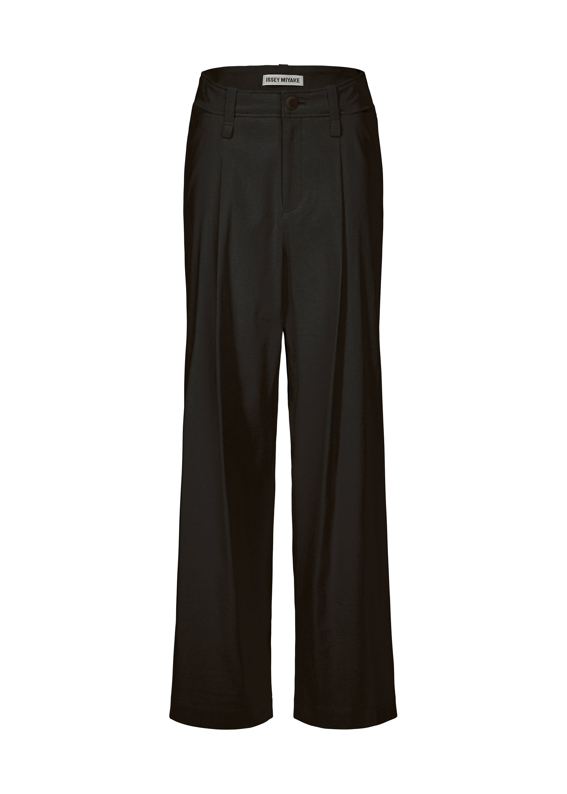 A product shot of the ISSEY MIYAKE LIKE TORSO LIKE SHIRT trousers in black.