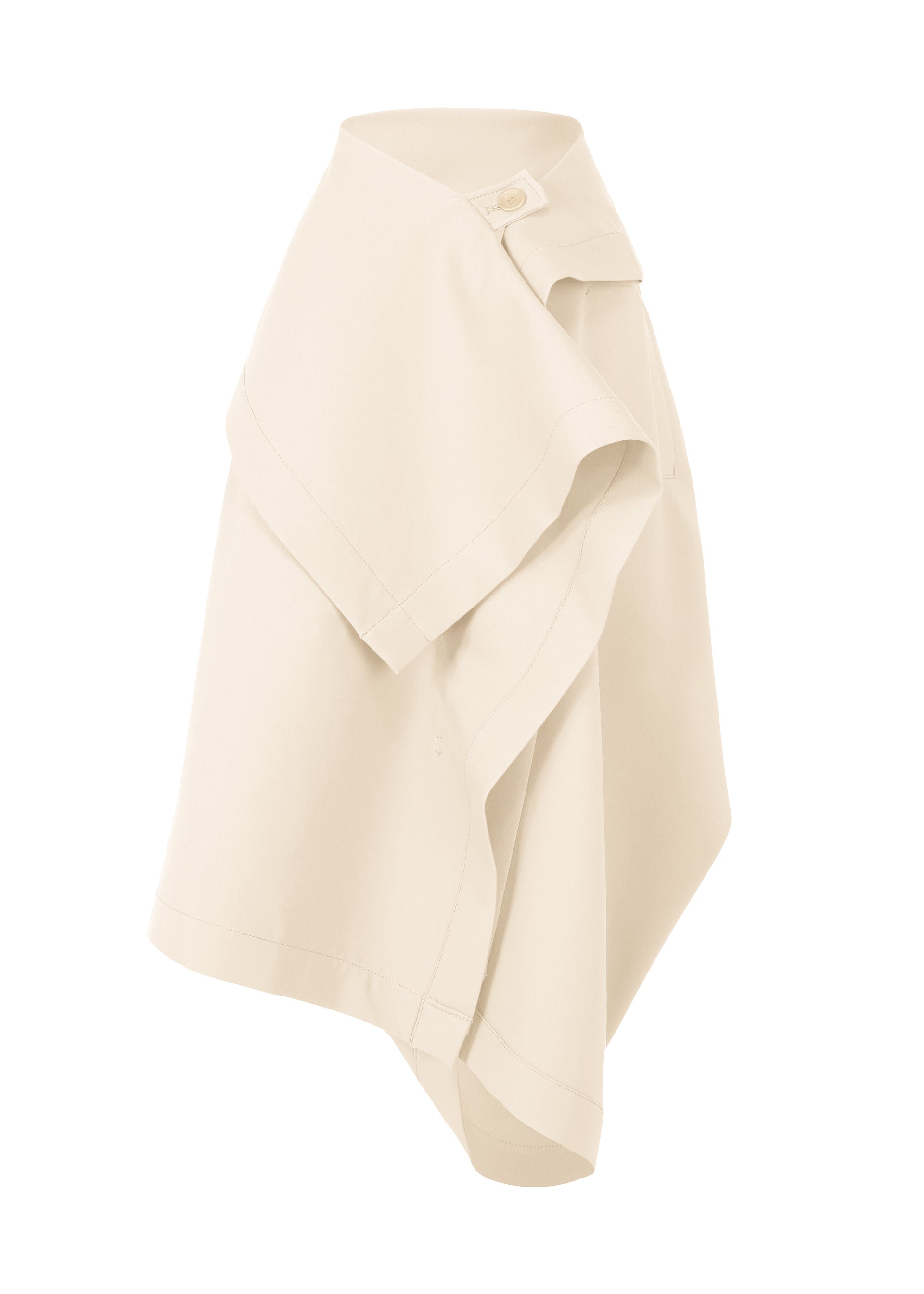 A product shot of the ISSEY MIYAKE GYPSUM trousers in ivory (03).