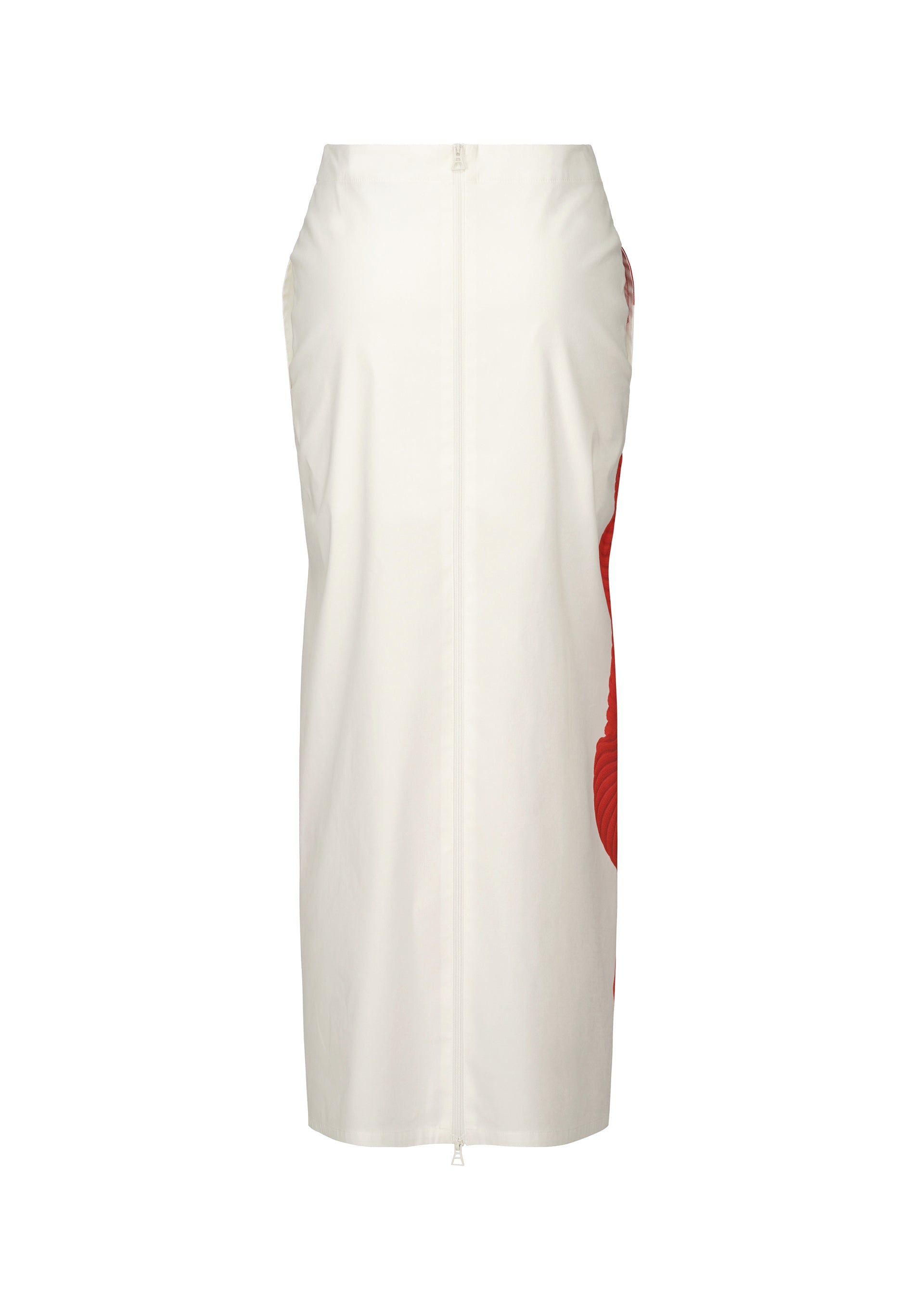 A detail shot of the ISSEY MIYAKE KNIT (AS REPRESENTED) skirt.