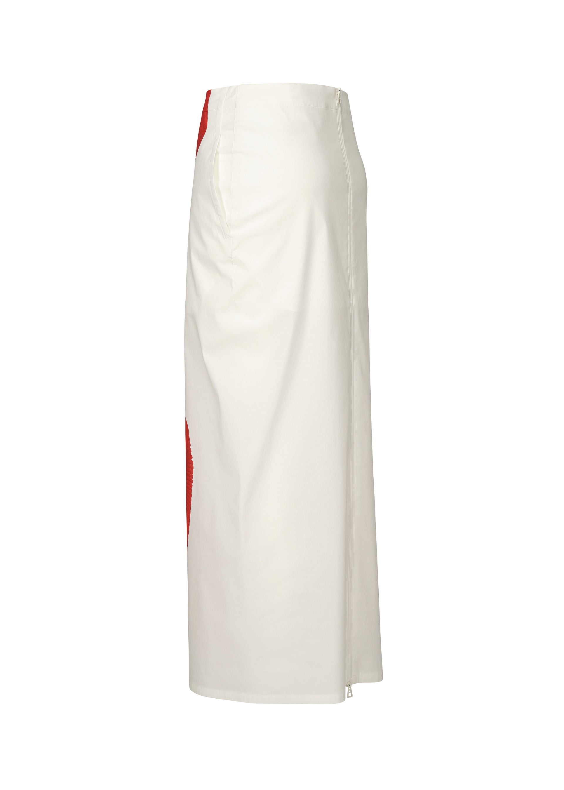 A detail shot of the ISSEY MIYAKE KNIT (AS REPRESENTED) skirt.