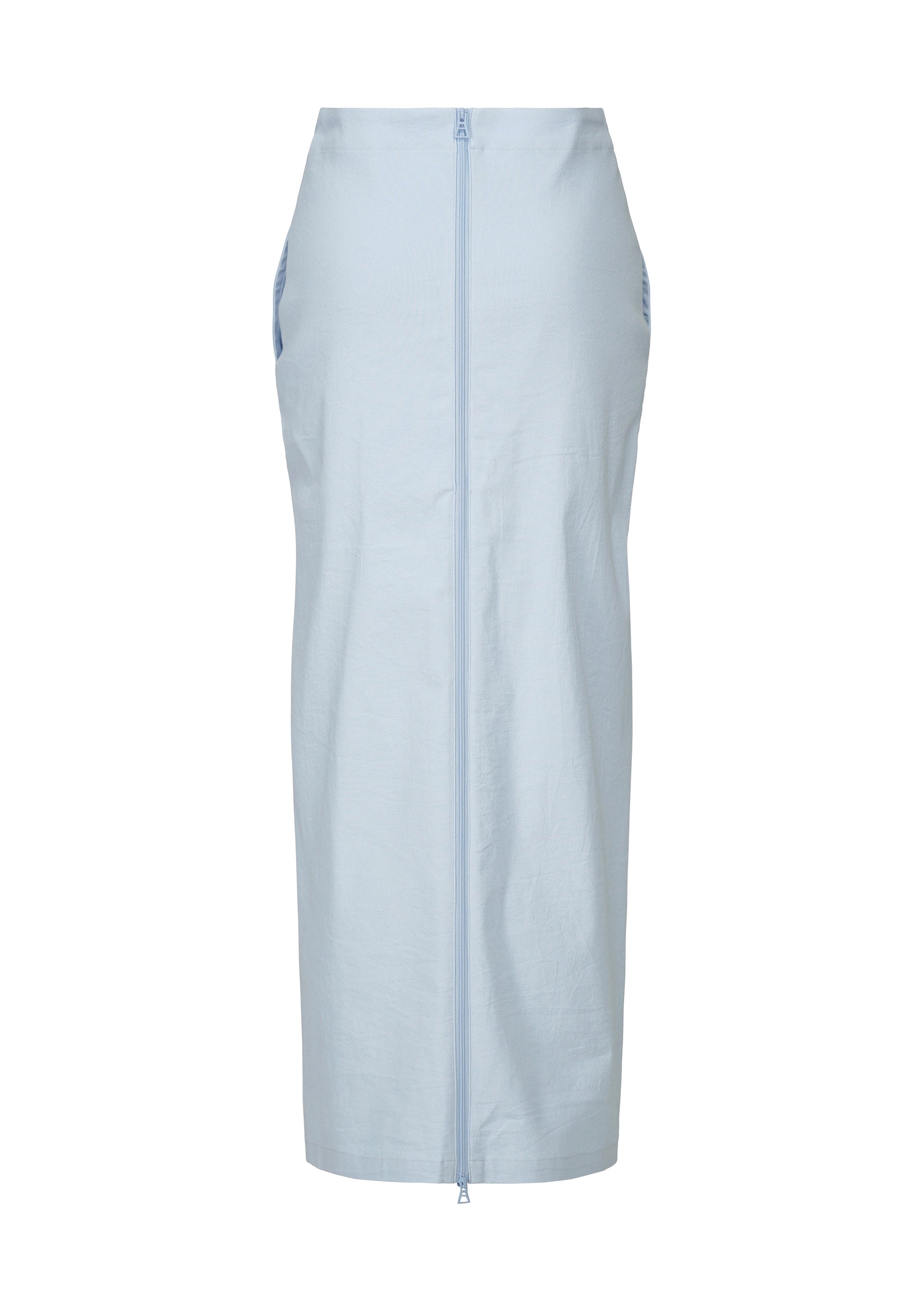 A detail shot of the ISSEY MIYAKE LIKE TORSO LIKE SHIRT skirt.