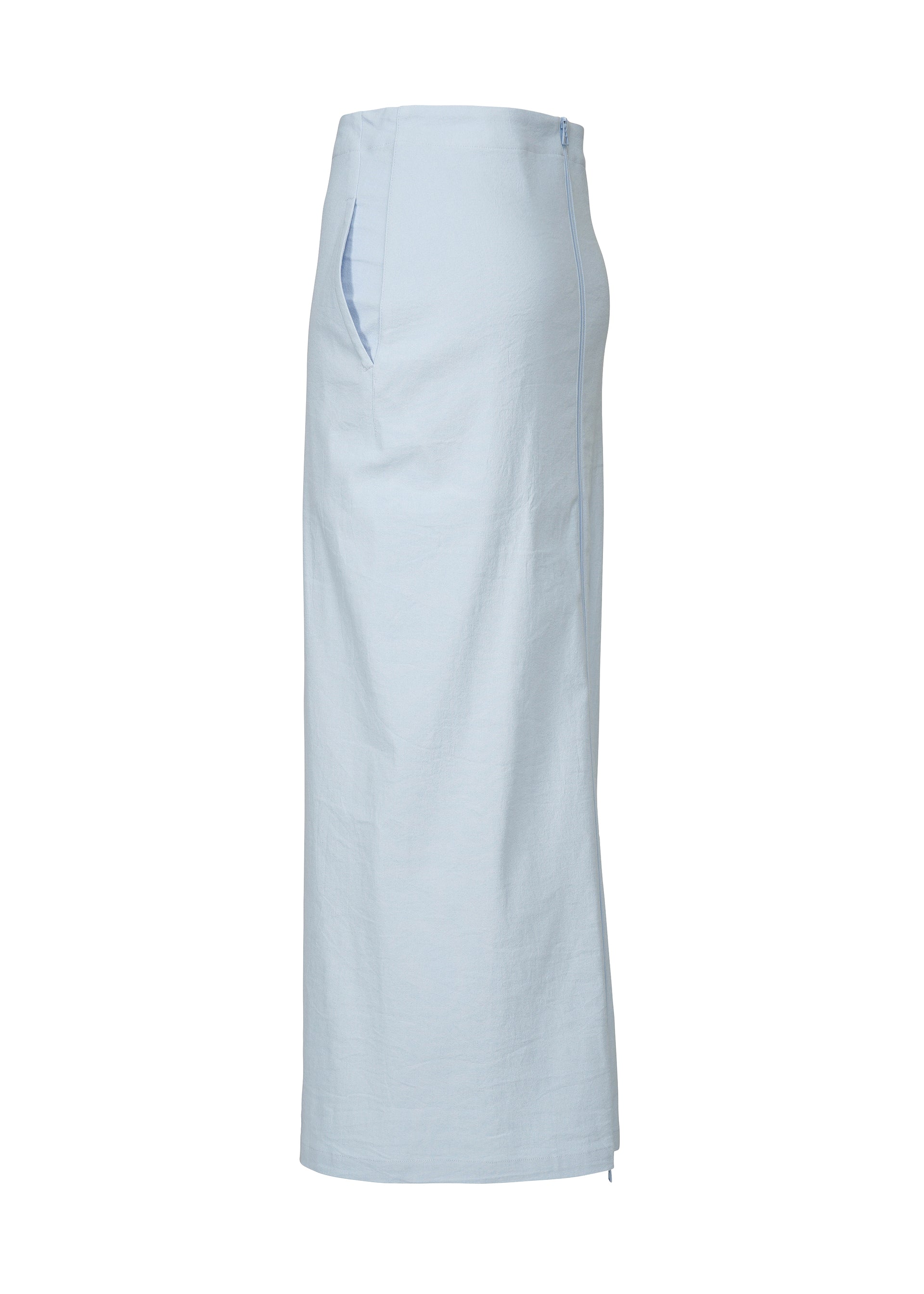 A detail shot of the ISSEY MIYAKE LIKE TORSO LIKE SHIRT skirt.