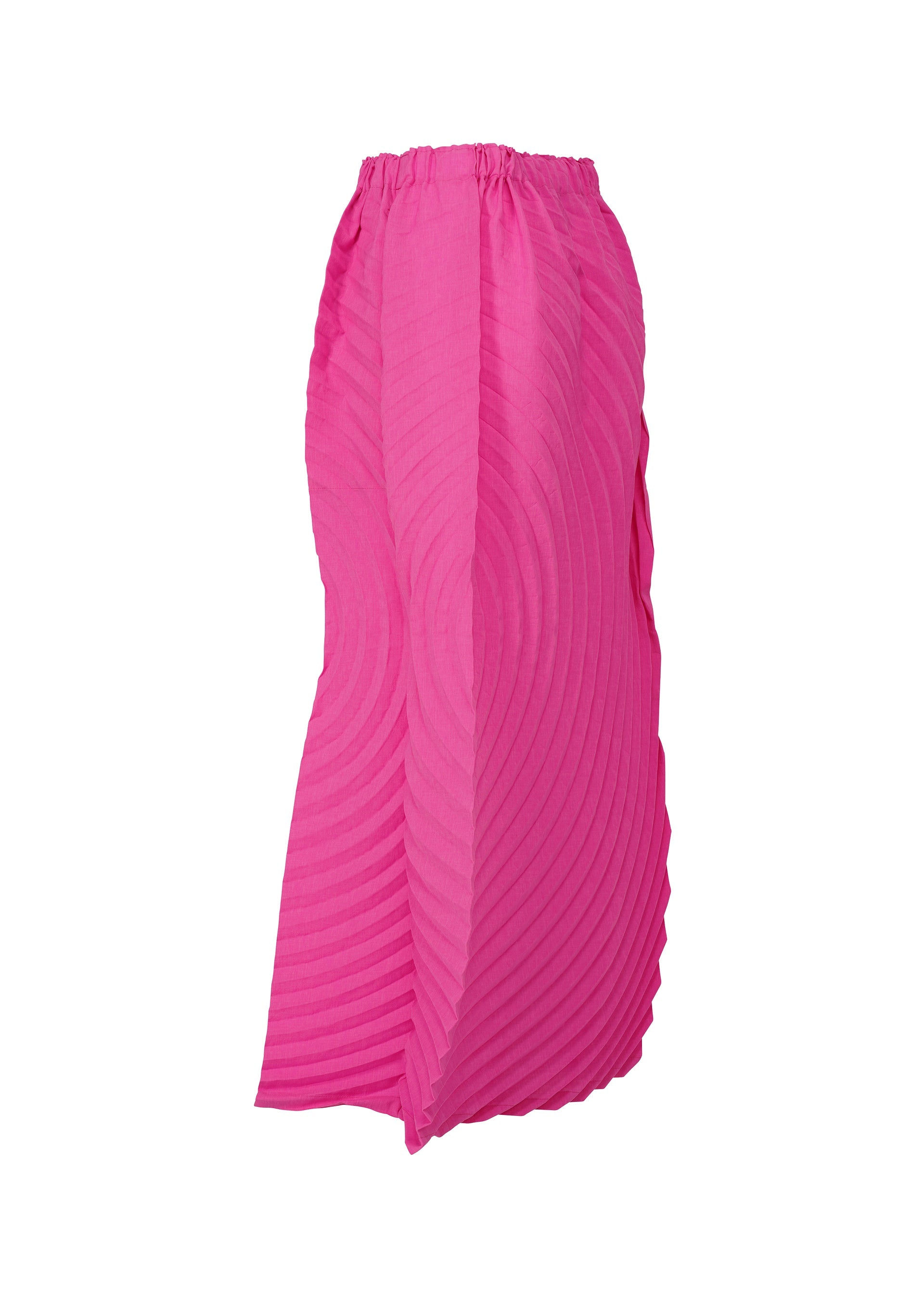 A detail shot of the ISSEY MIYAKE PAPER BAG PLEATS skirt.