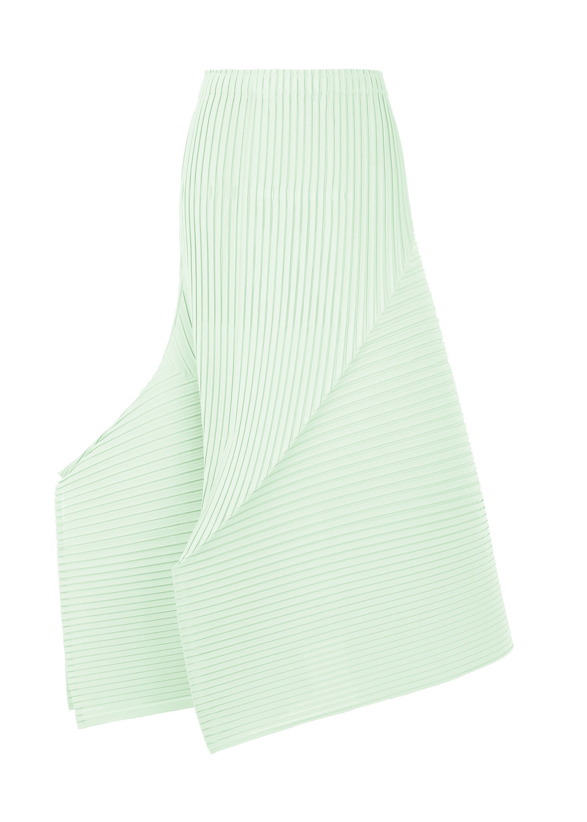 A product shot of the ISSEY MIYAKE FOLD PLEATS skirt in mint (60).