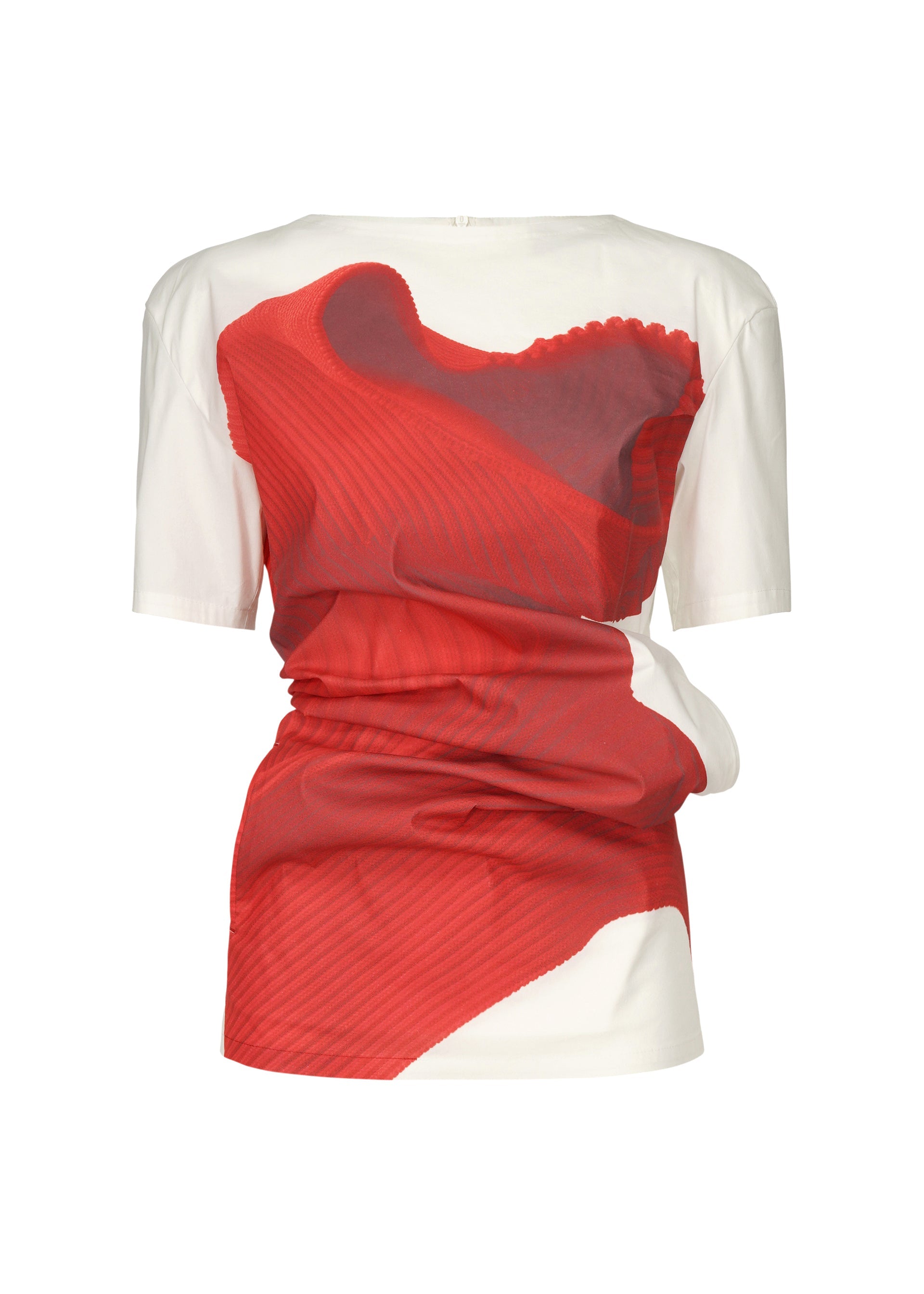 A product shot of the ISSEY MIYAKE KNIT (AS REPRESENTED) shirt in red.