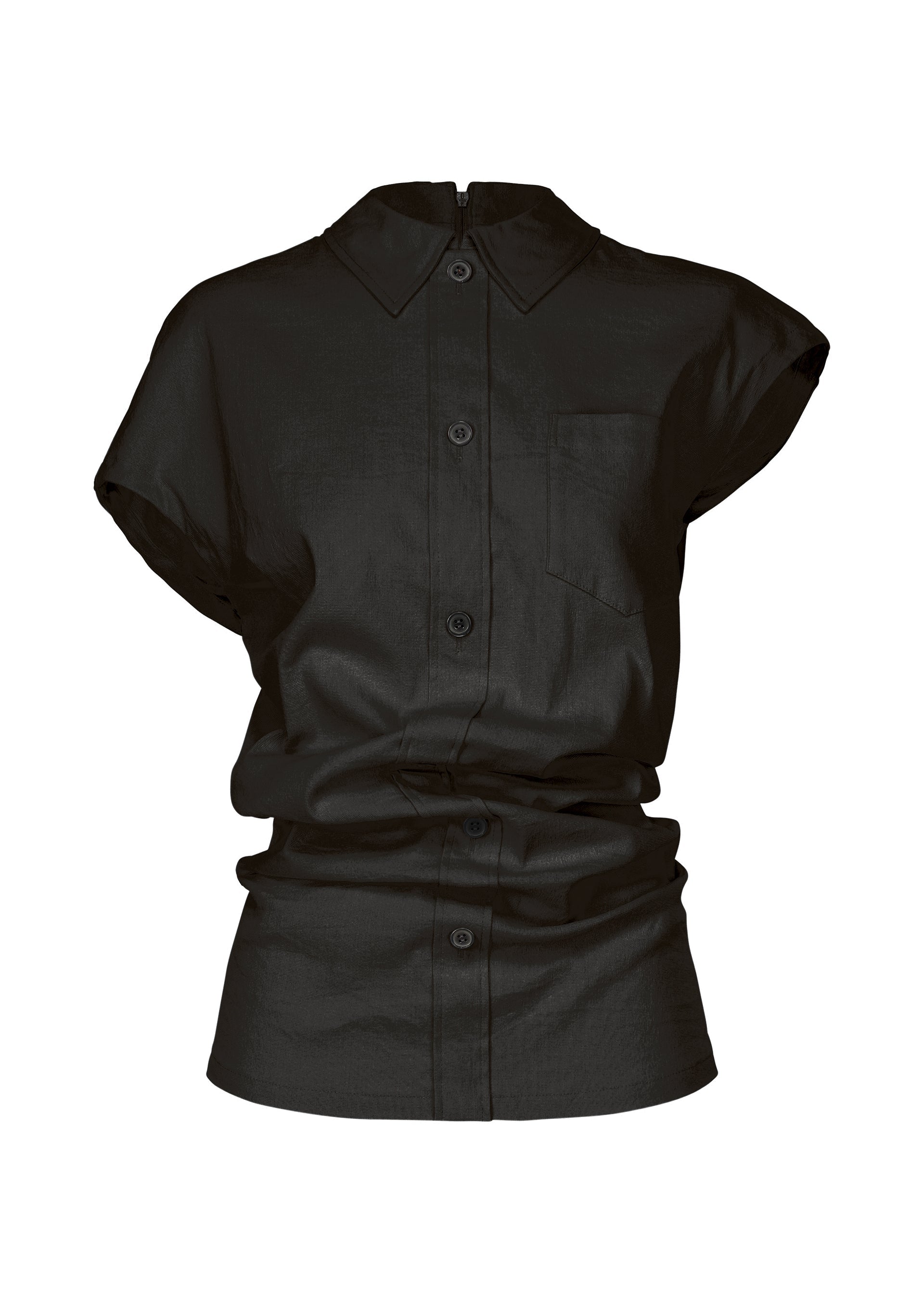 A product shot of the ISSEY MIYAKE LIKE TORSO LIKE SHIRT shirt in black.