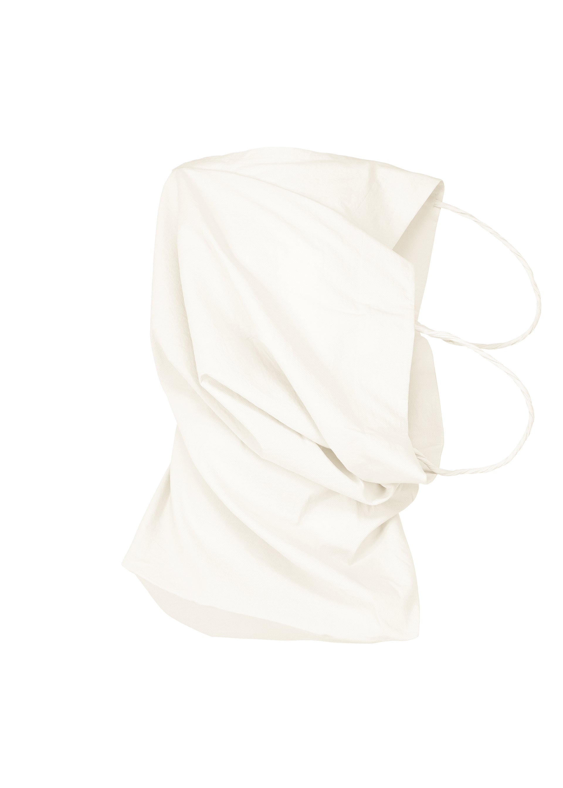 A product shot of the ISSEY MIYAKE PAPER BAG shirt in white (01).