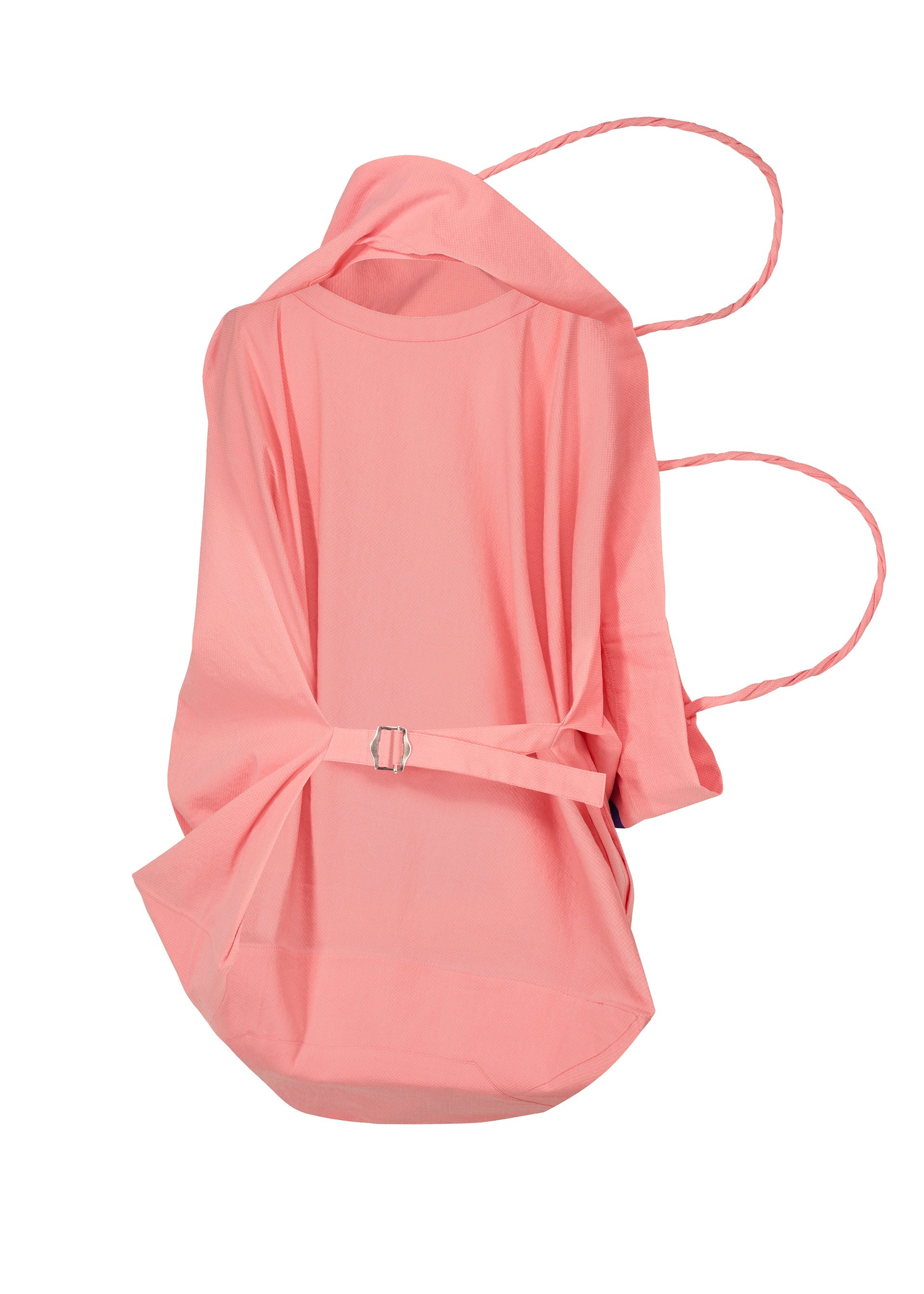 A detail shot of the ISSEY MIYAKE PAPER BAG (POSTER) shirt.