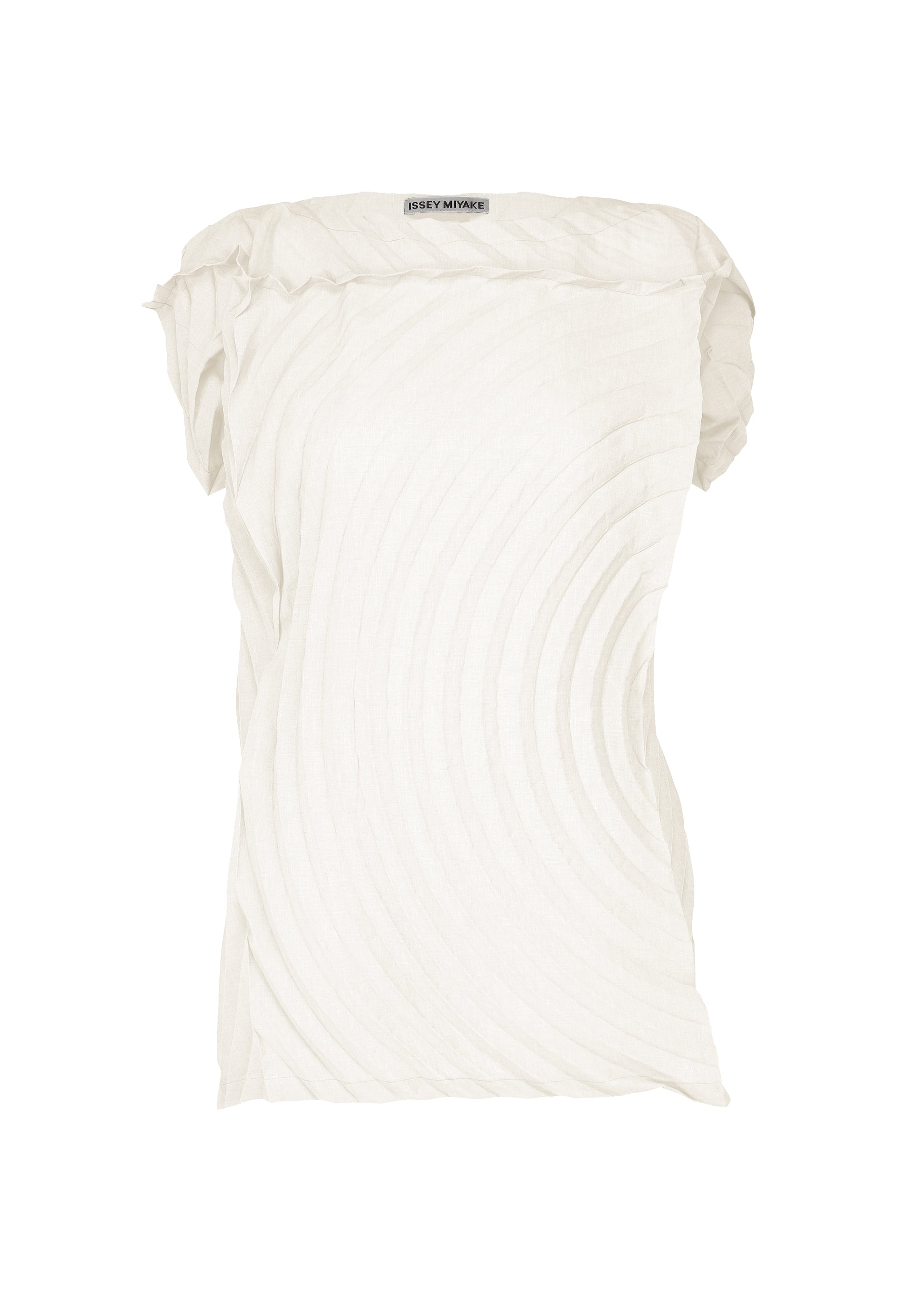 A product shot of the ISSEY MIYAKE PAPER BAG PLEATS shirt in white (01).