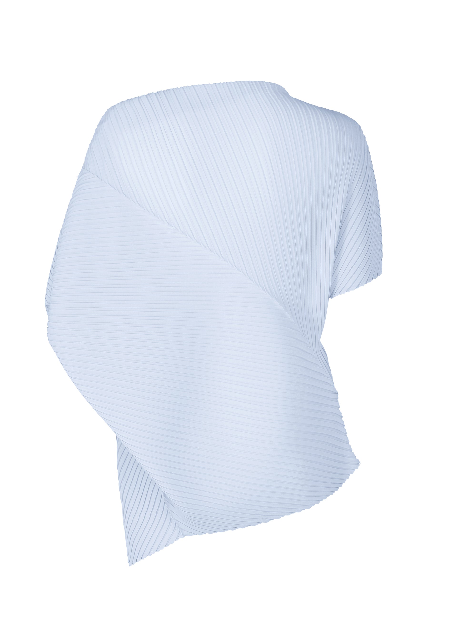 A detail shot of the ISSEY MIYAKE SOFT FOLD PLEATS shirt.