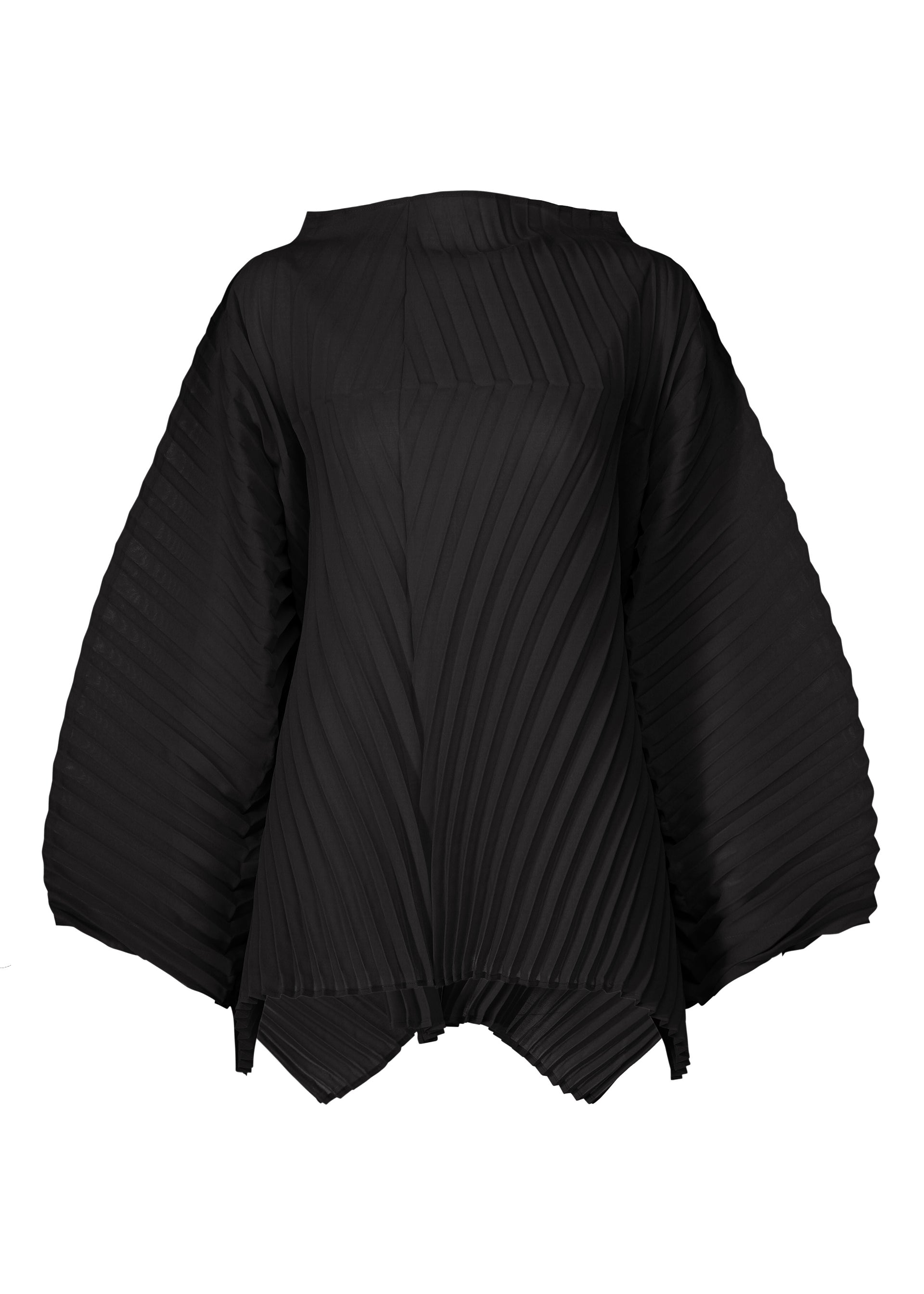 A product shot of the ISSEY MIYAKE WAVE PLEATS shirt in black (15).