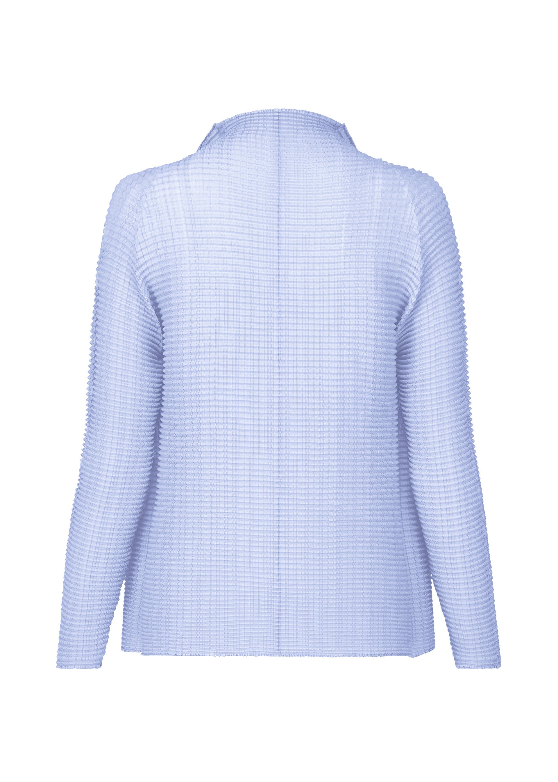 A detail shot of the ISSEY MIYAKE WOOLY PLEATS 58 shirt.