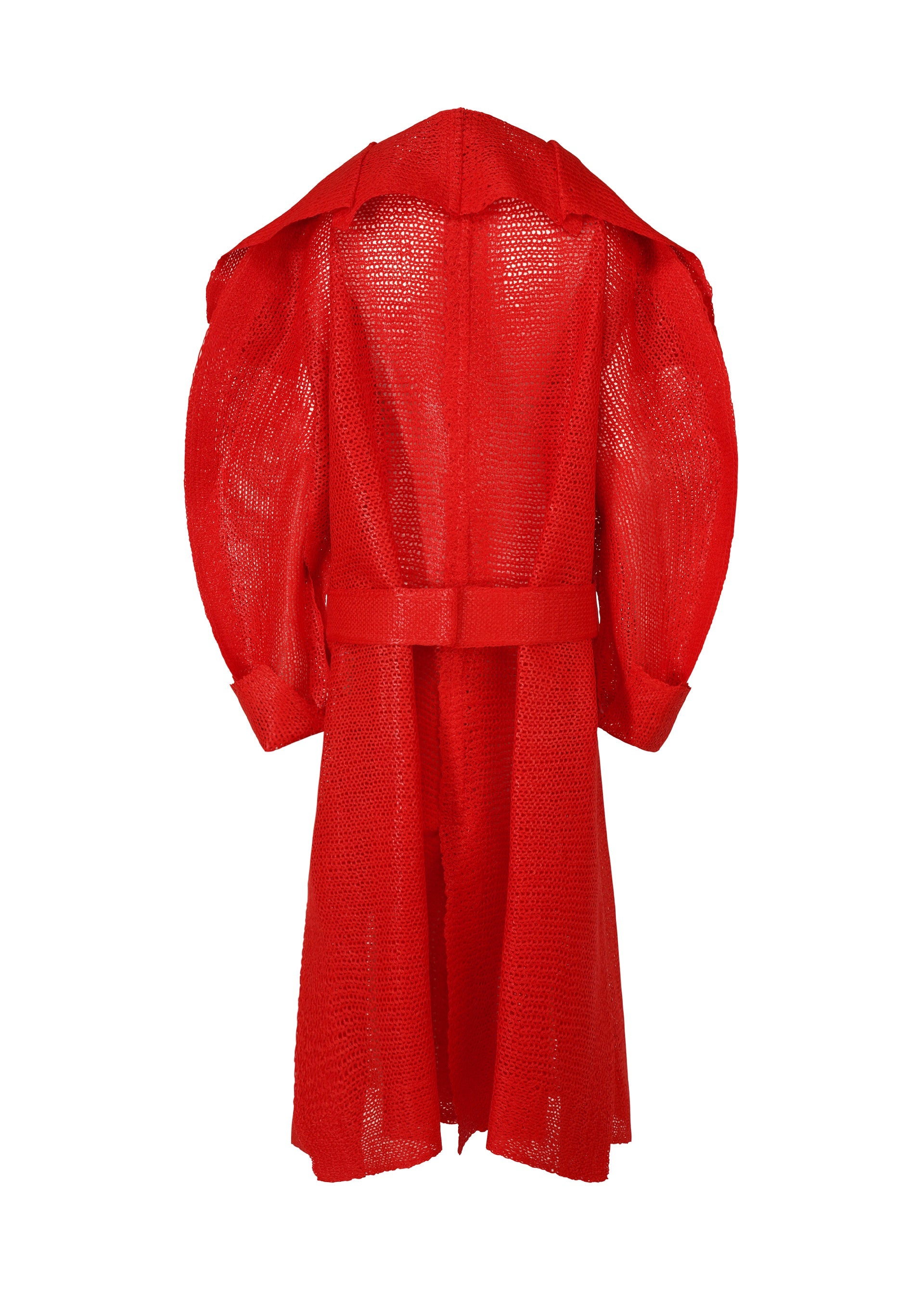 A detail shot of the ISSEY MIYAKE PANINI coat.