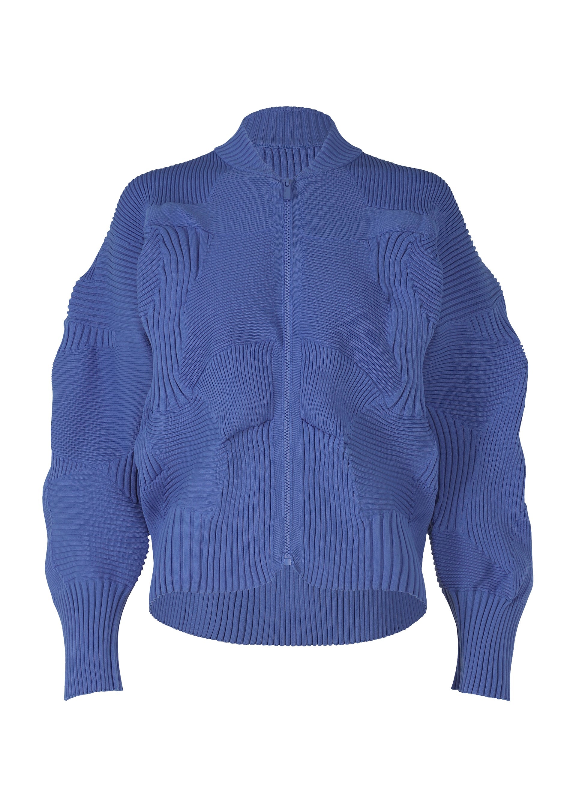 A product shot of the ISSEY MIYAKE KONE KONE jacket in blue (72).