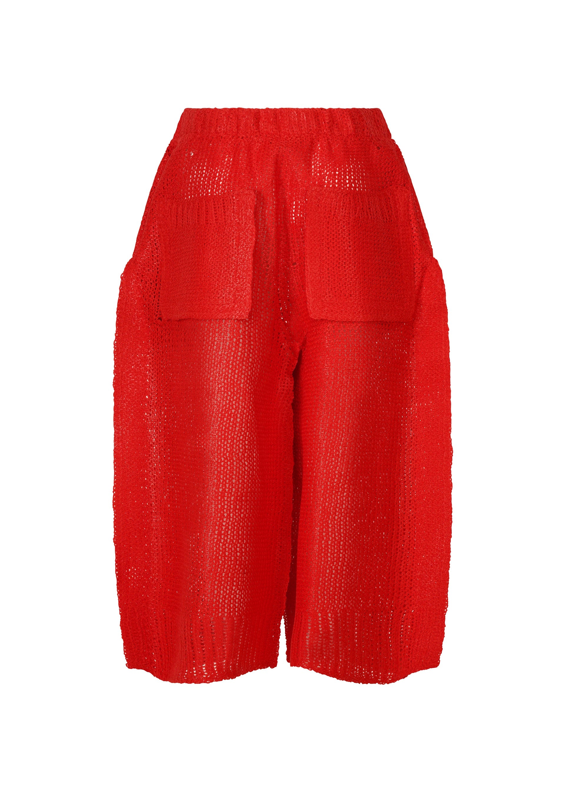 A detail shot of the ISSEY MIYAKE PANINI trousers.