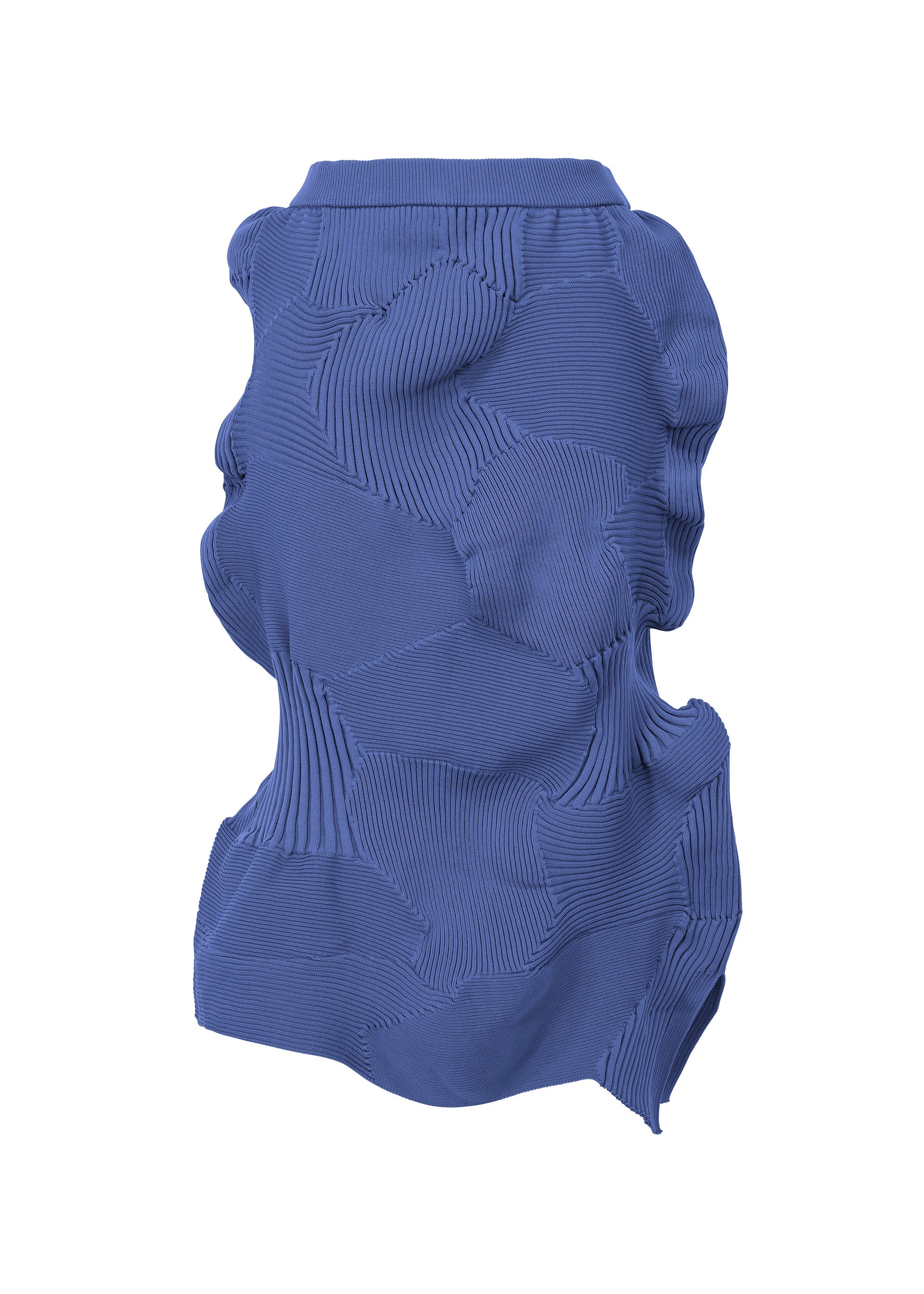 A product shot of the ISSEY MIYAKE KONE KONE skirt in blue (72).