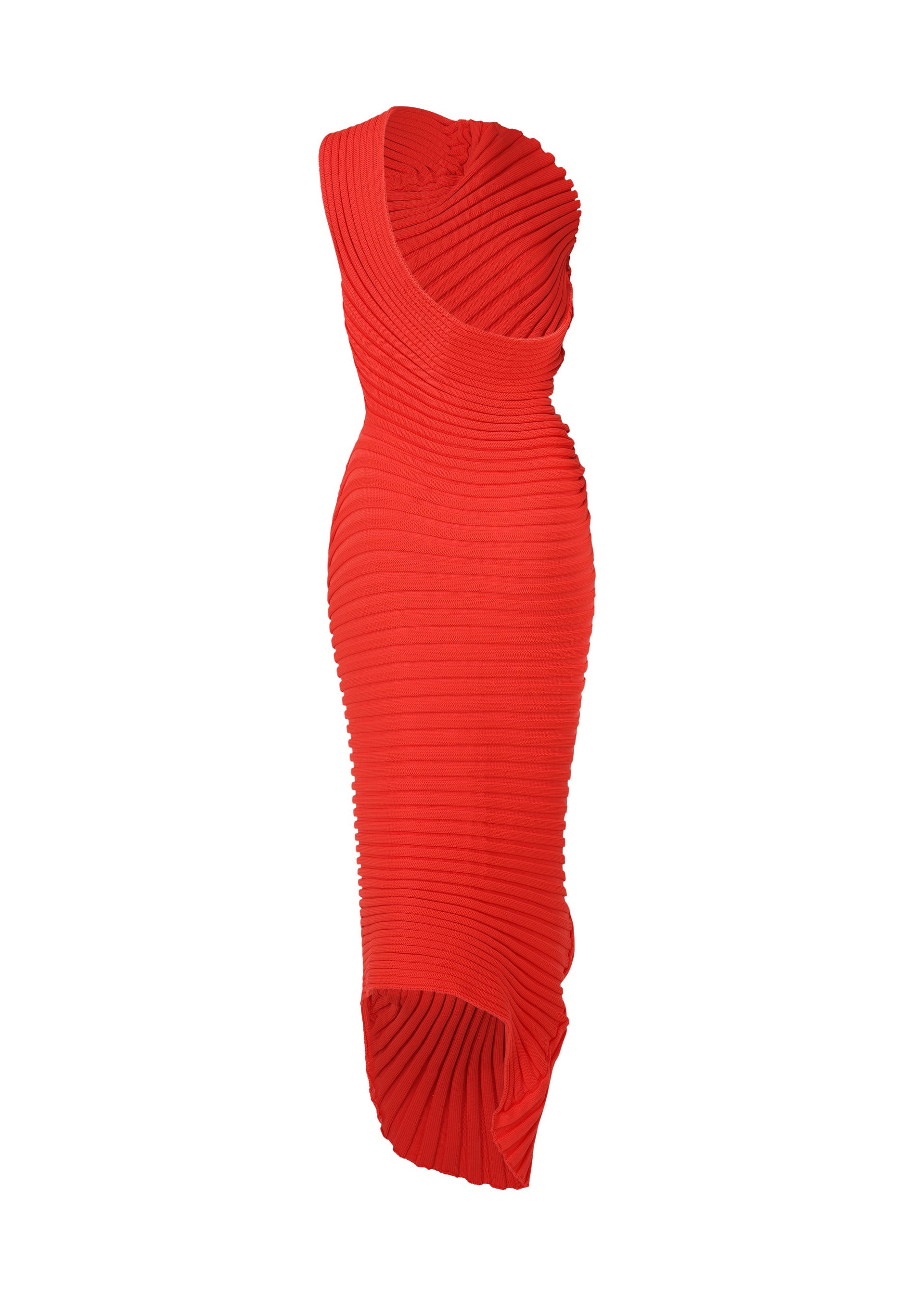 A detail shot of the ISSEY MIYAKE KNIT (AS IT IS) dress.