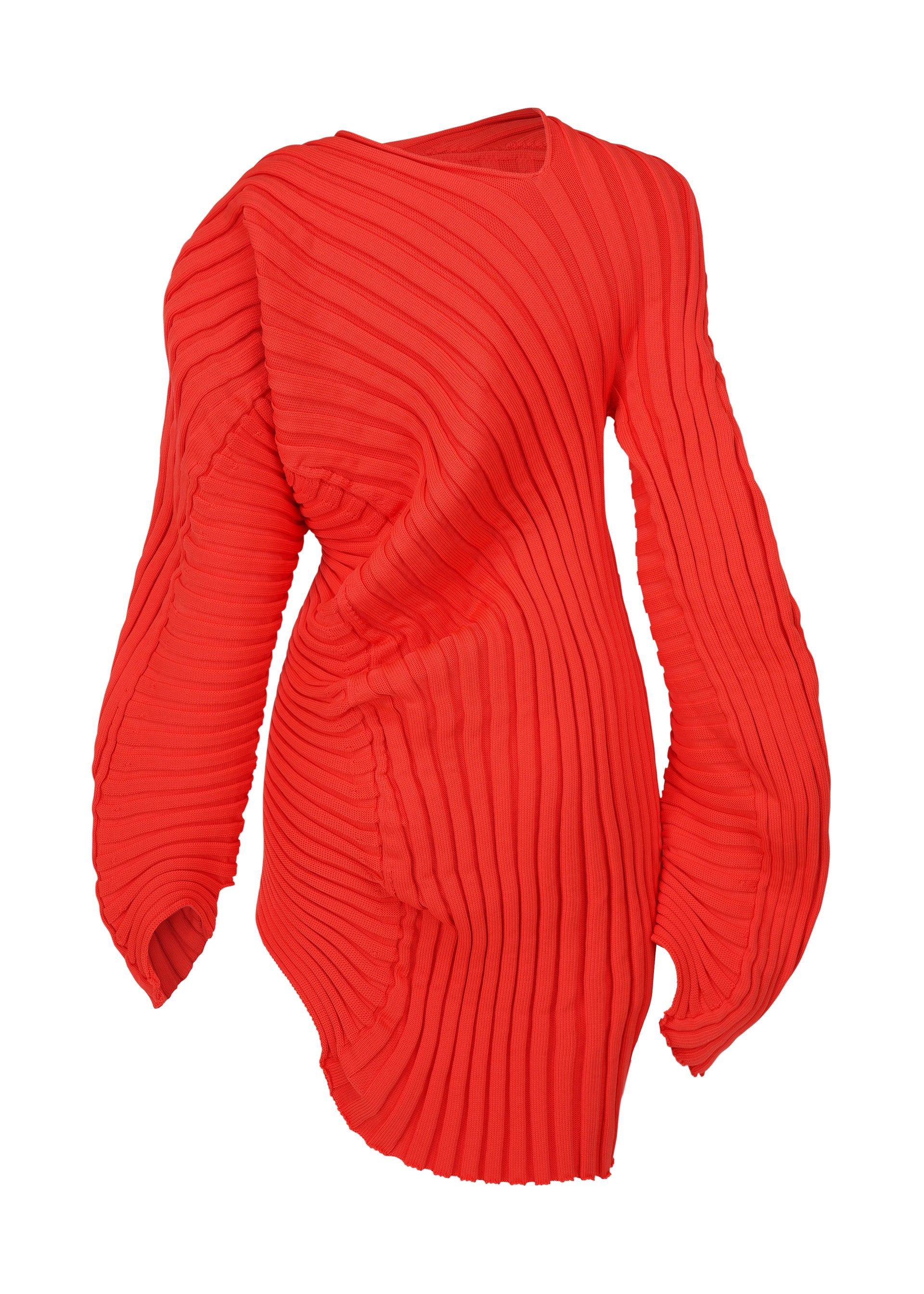 A detail shot of the ISSEY MIYAKE KNIT (AS IT IS) top.