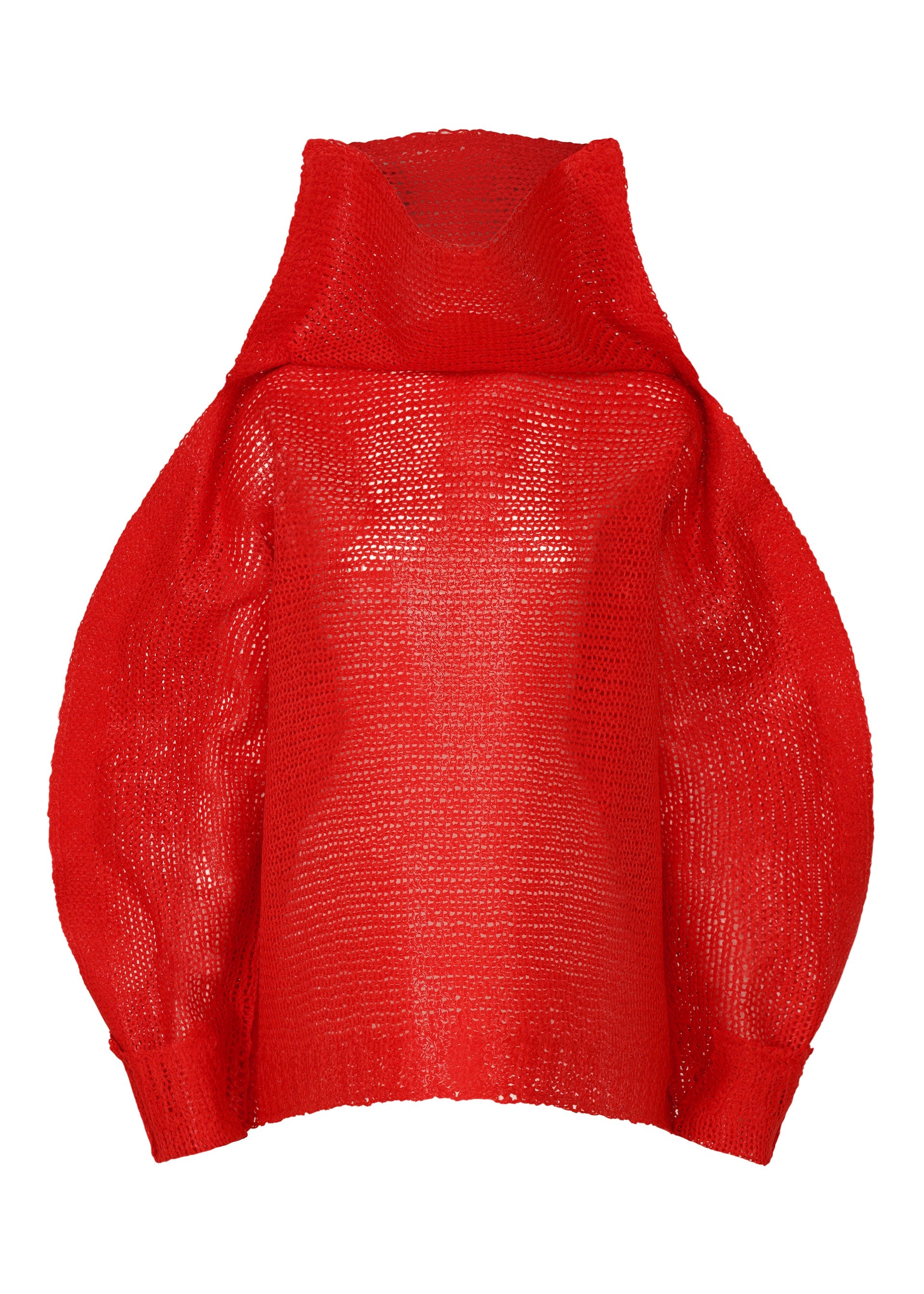 A product shot of the ISSEY MIYAKE PANINI top in red (24).